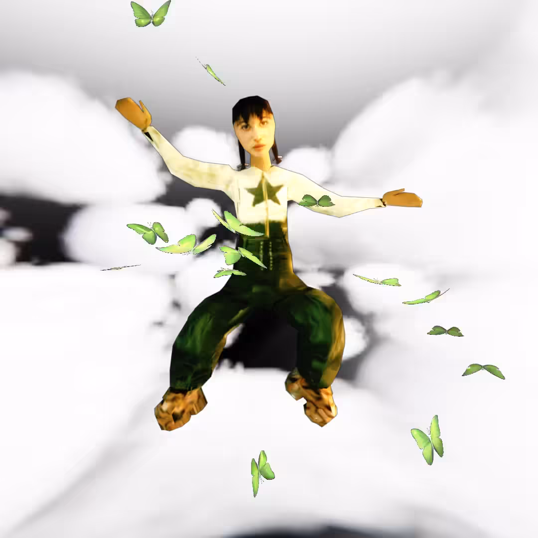 Cloud #15: The Vintage Sky Star Character With the Green Butterfly.
