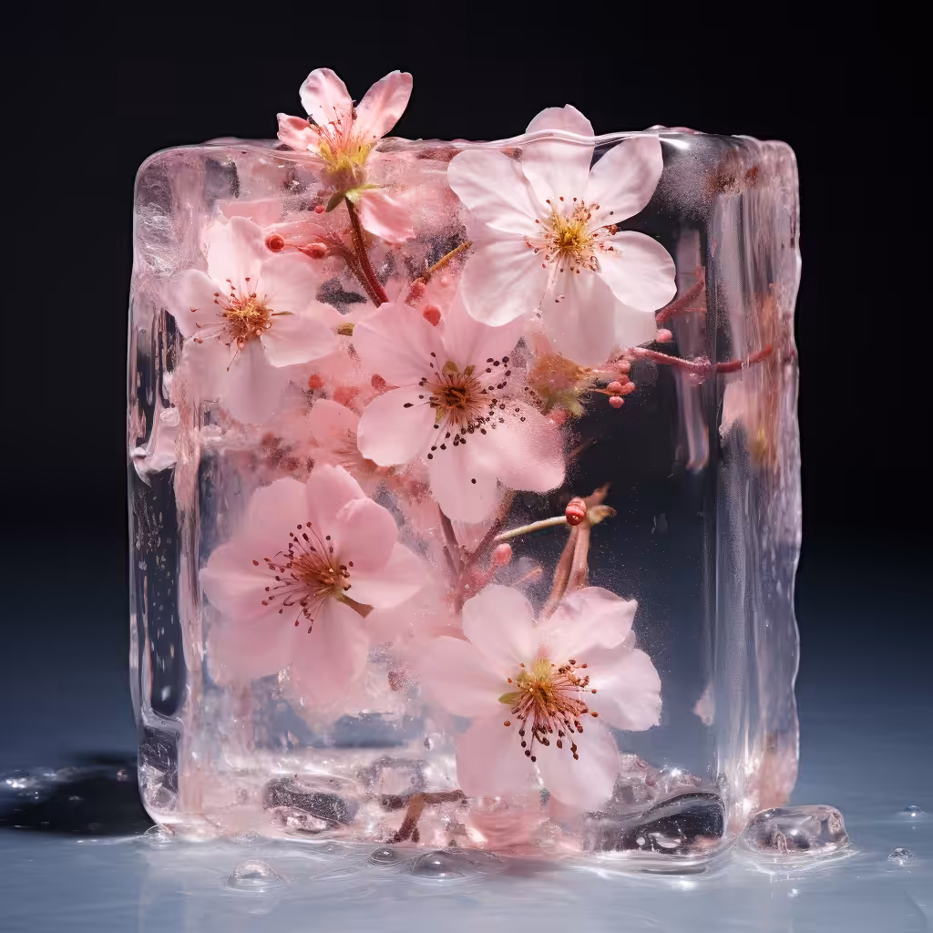 Apple Blossoms on Ice