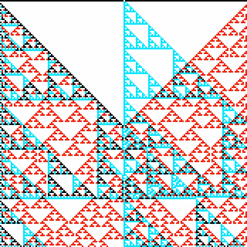 RGB Elementary Cellular Automaton #168