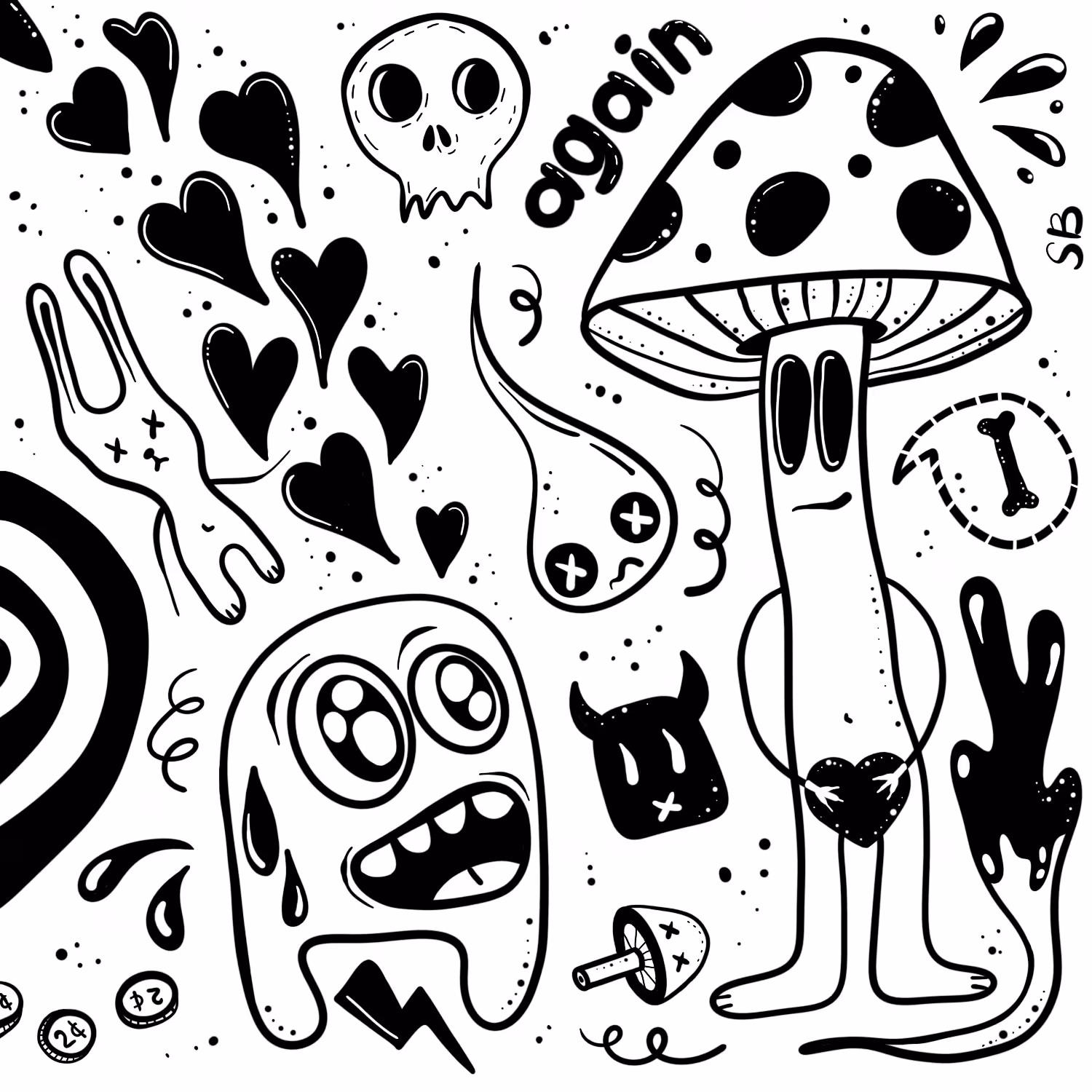 Mushroom, admirer, tears and artificial love