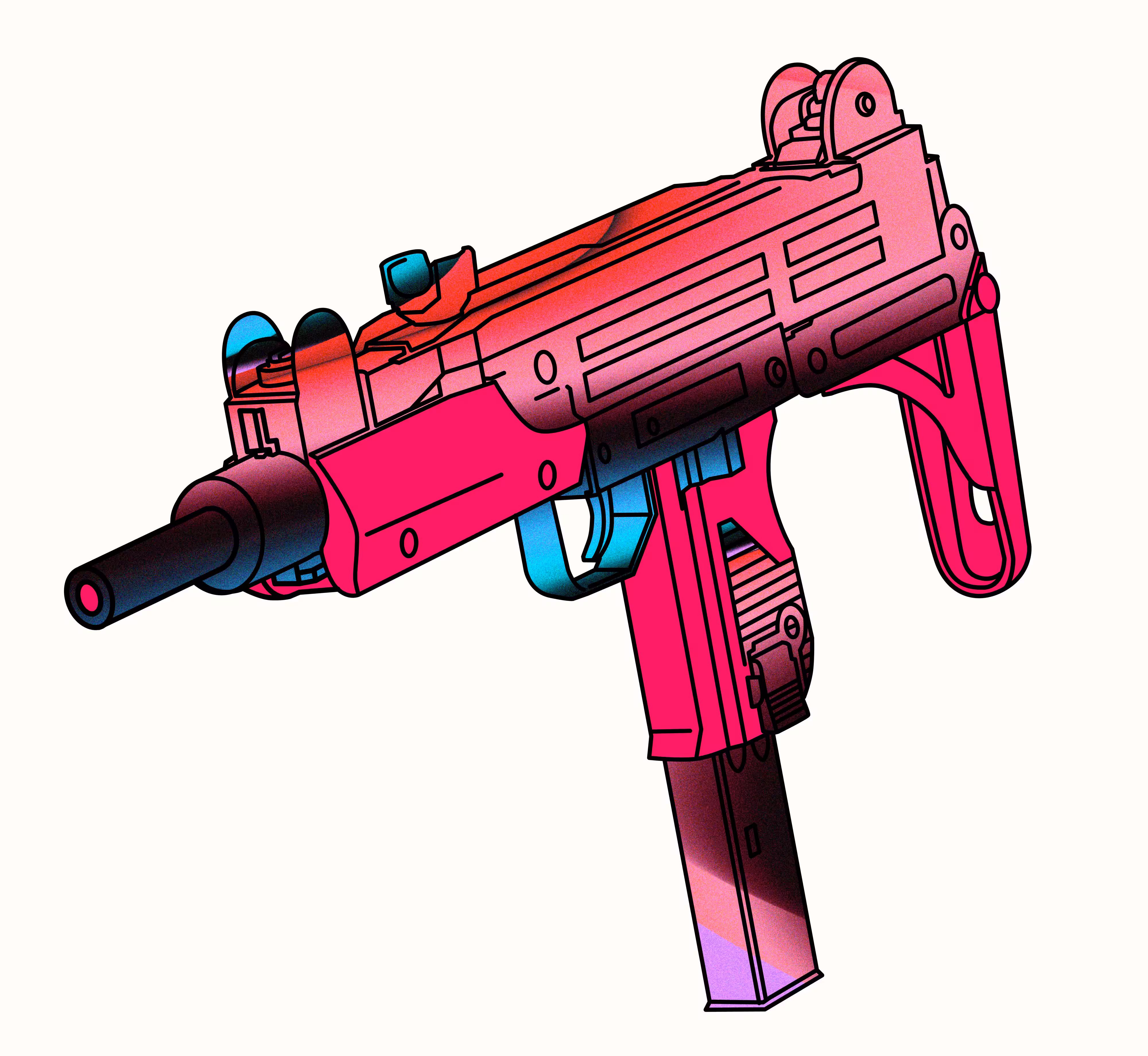 Krypto Gun - Uzi - Reactive Burn 1/1