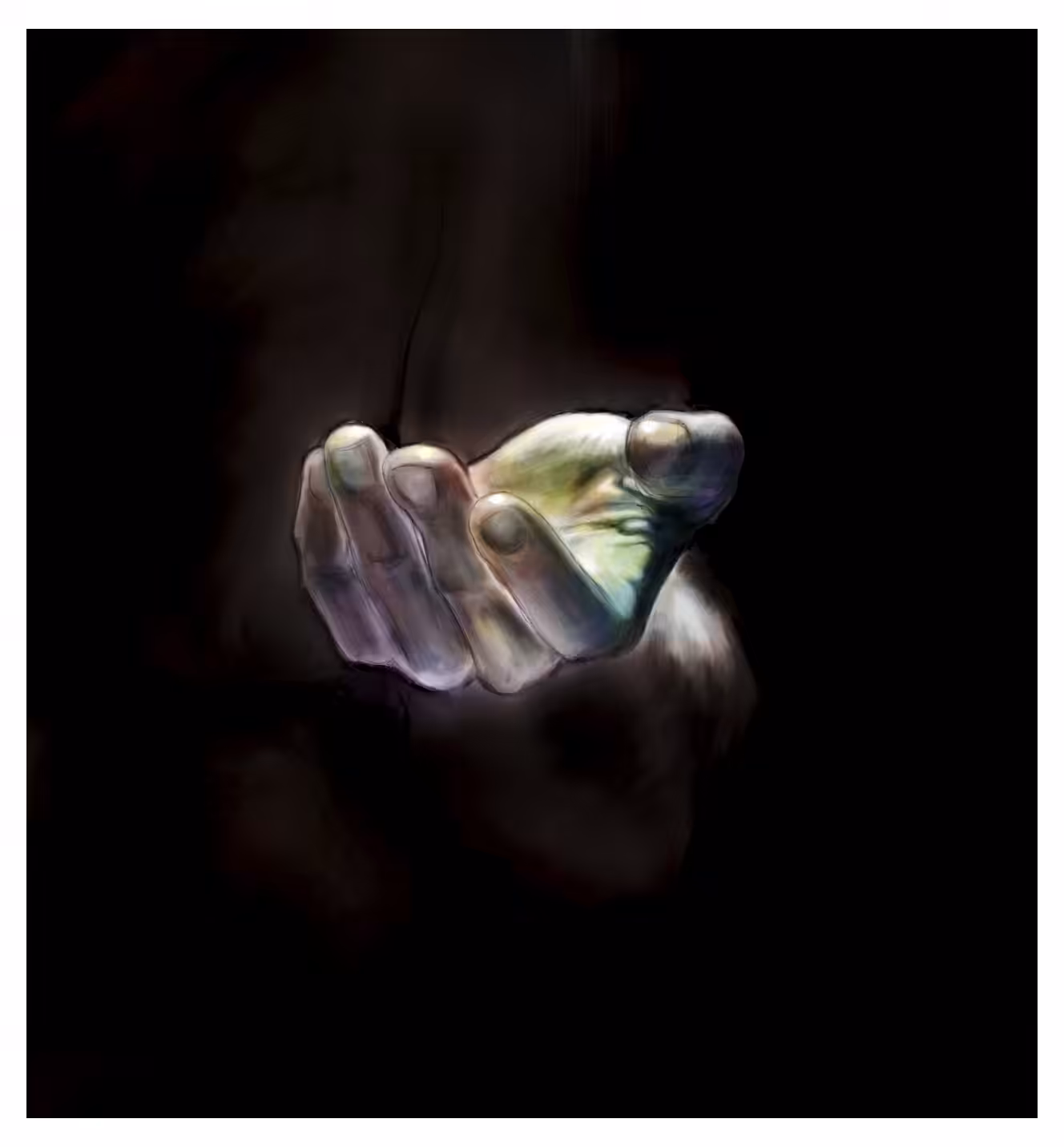 a hand with a path