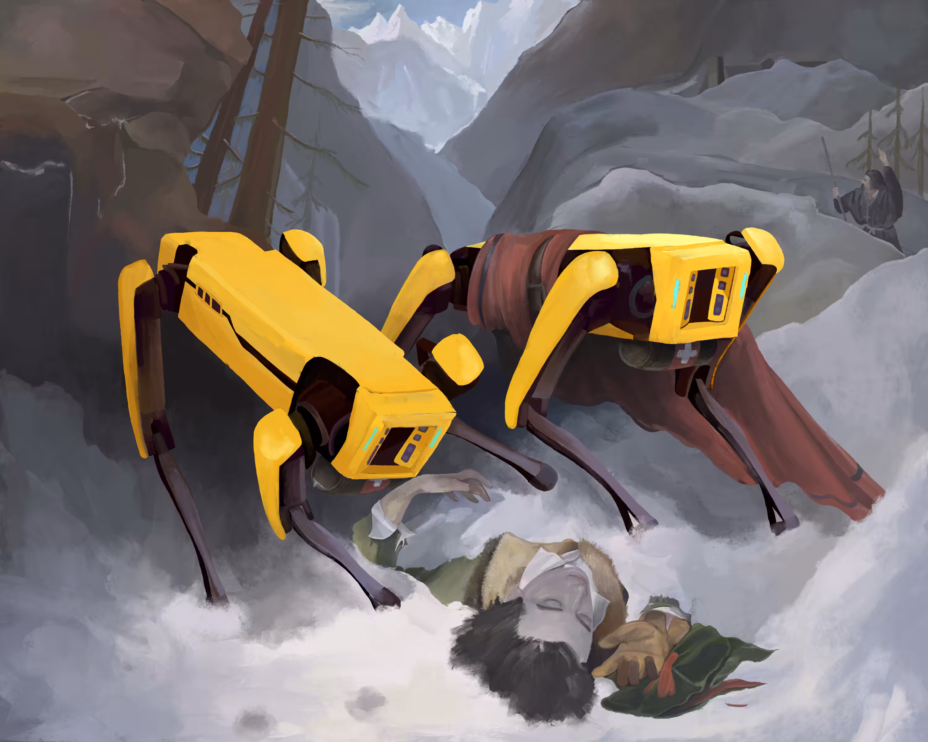 Spots Reanimating a Distressed Traveller