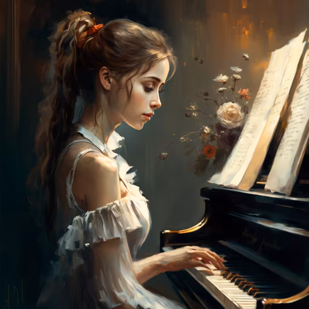 a woman who plays the piano