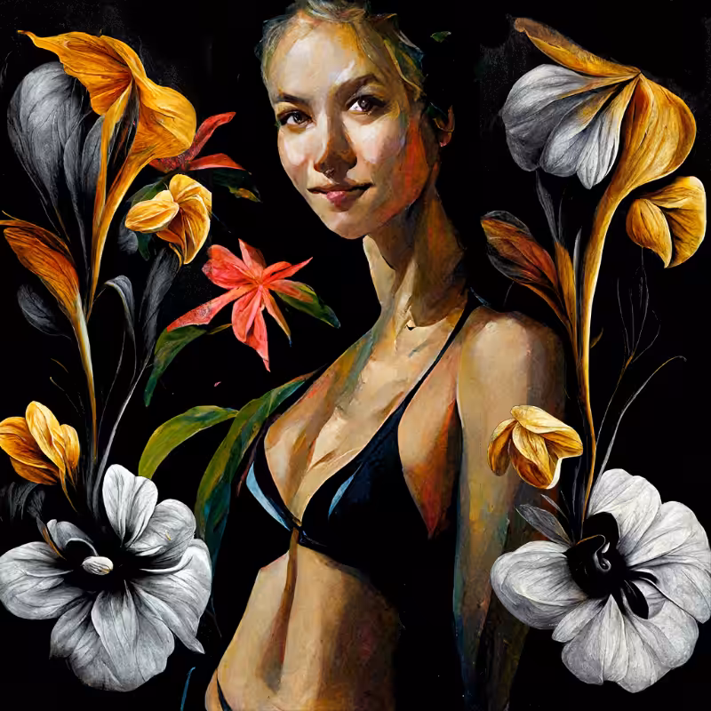 Girl and Flower #2 #13