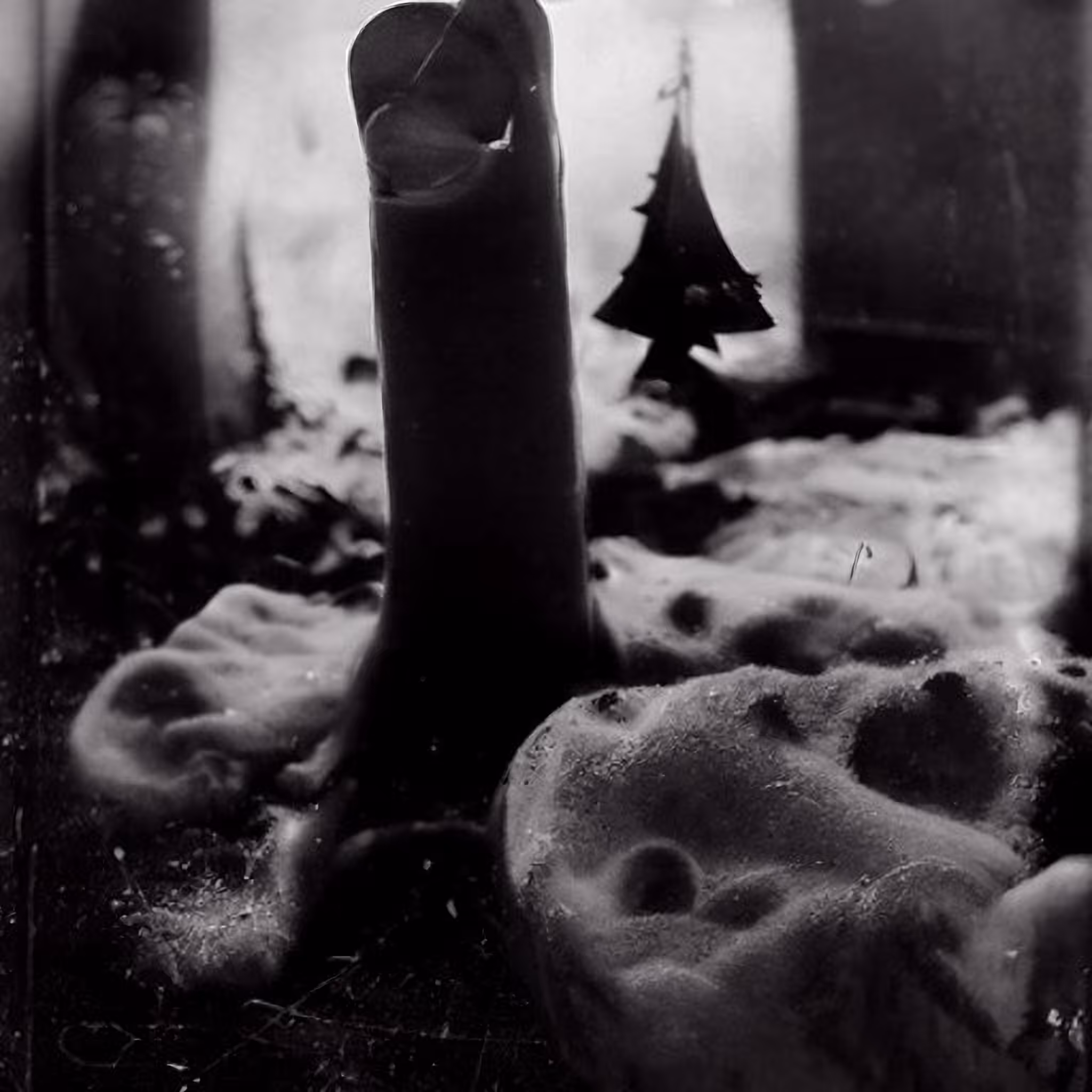 Christmas tree with lots of burning candles