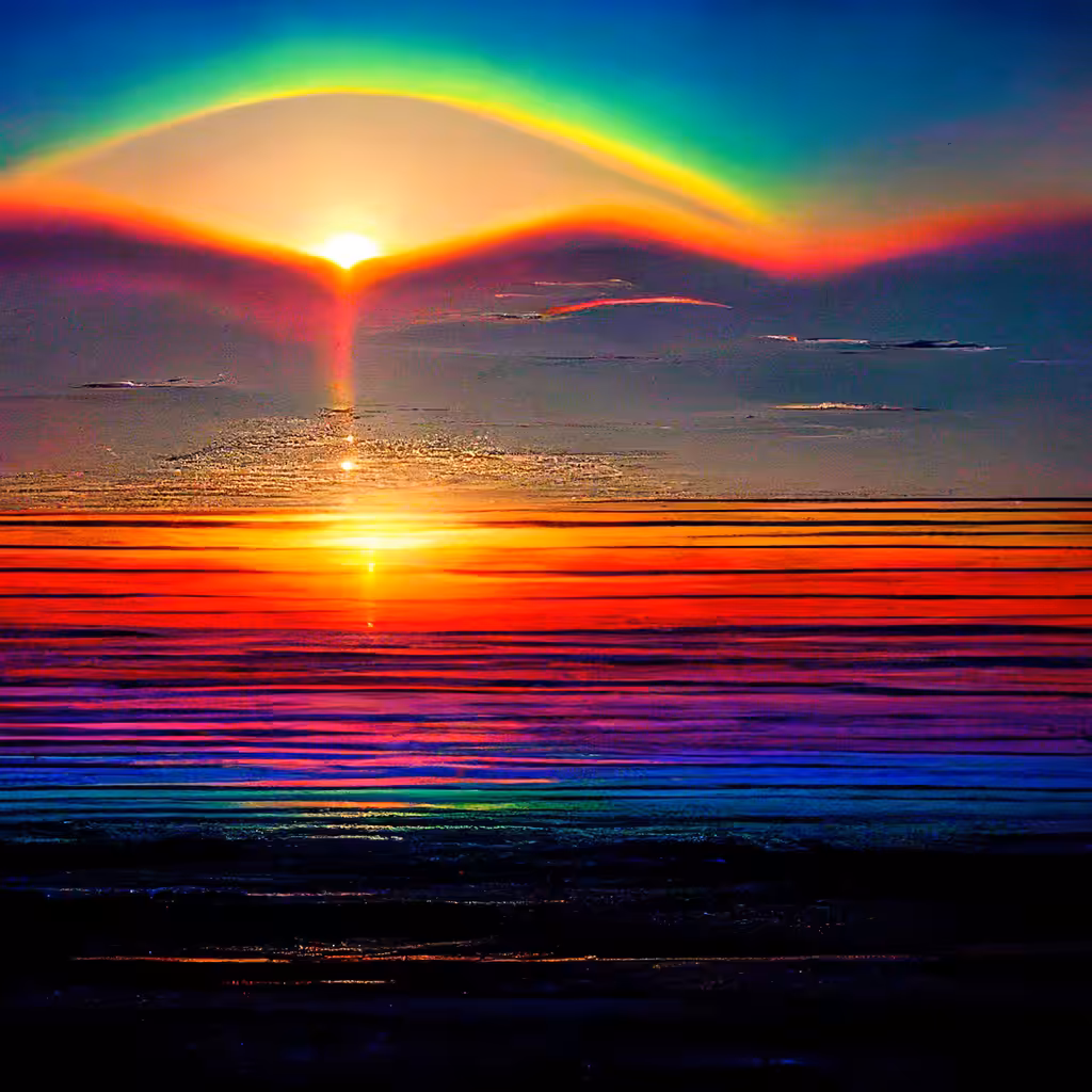 Glitch AI Sunset