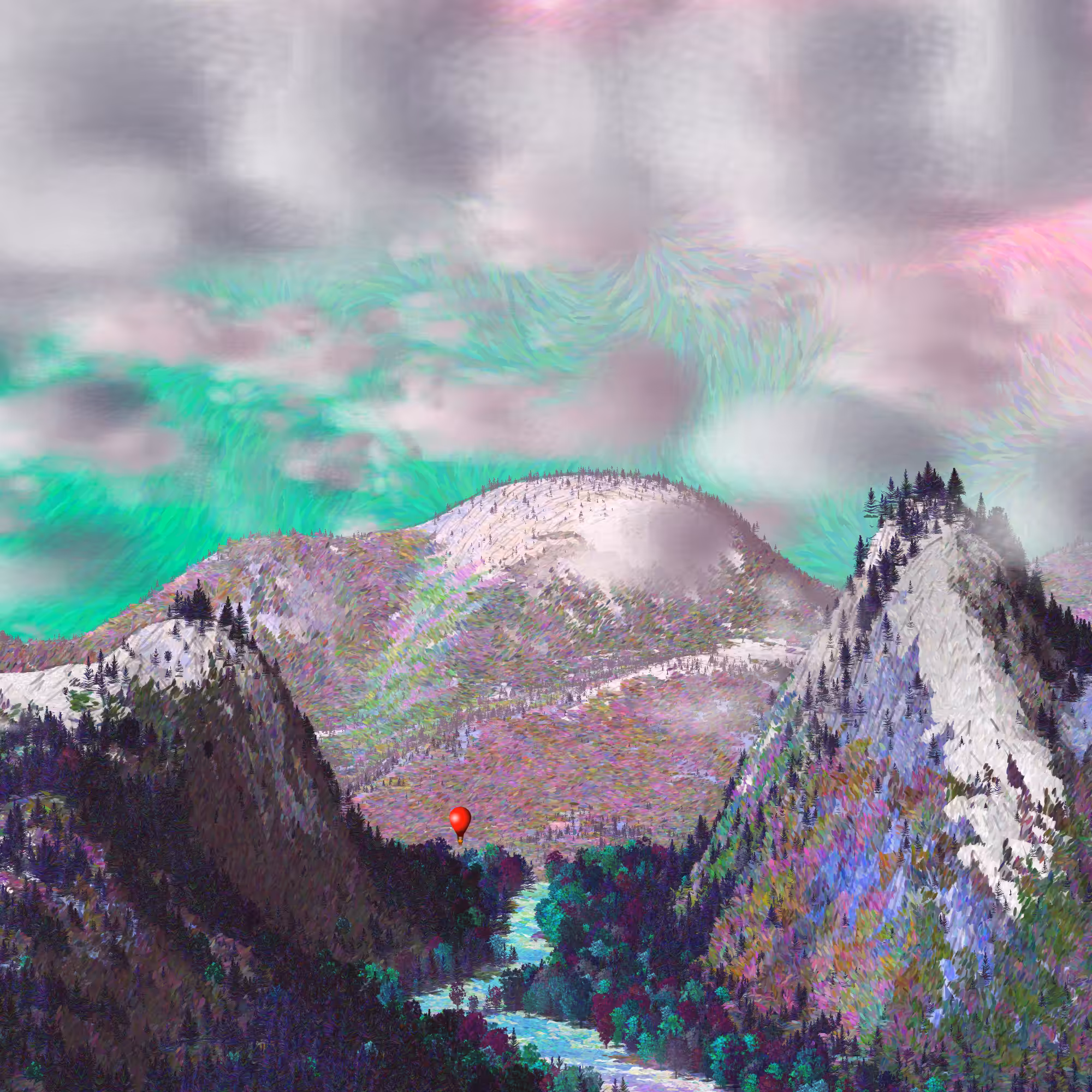 Expedition, cloudy with weird colors