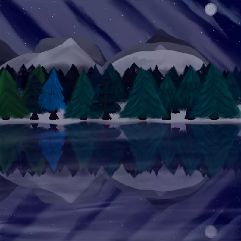 Moony Winter Lake #63