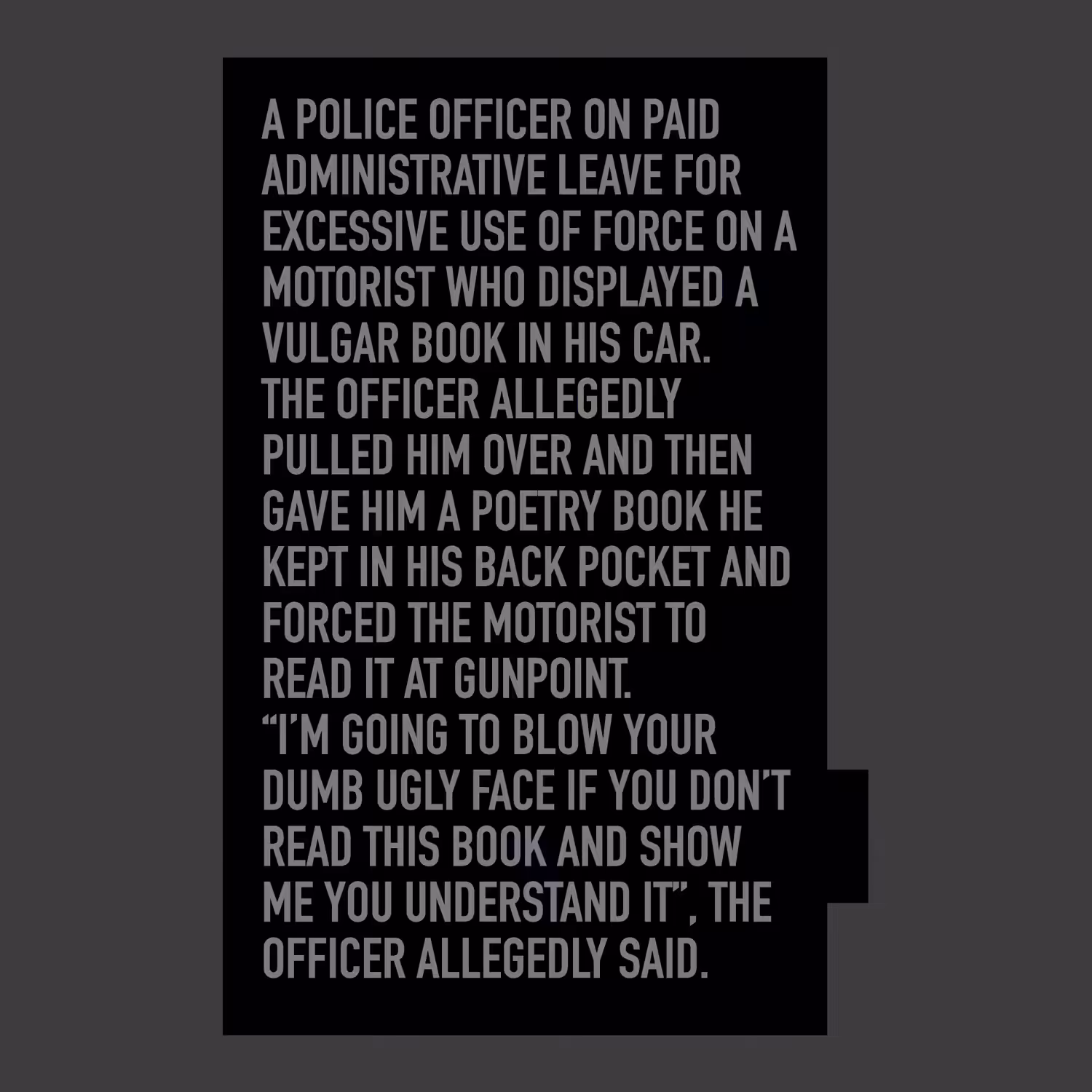 Poetry Police (Hamburger Transference #1)
