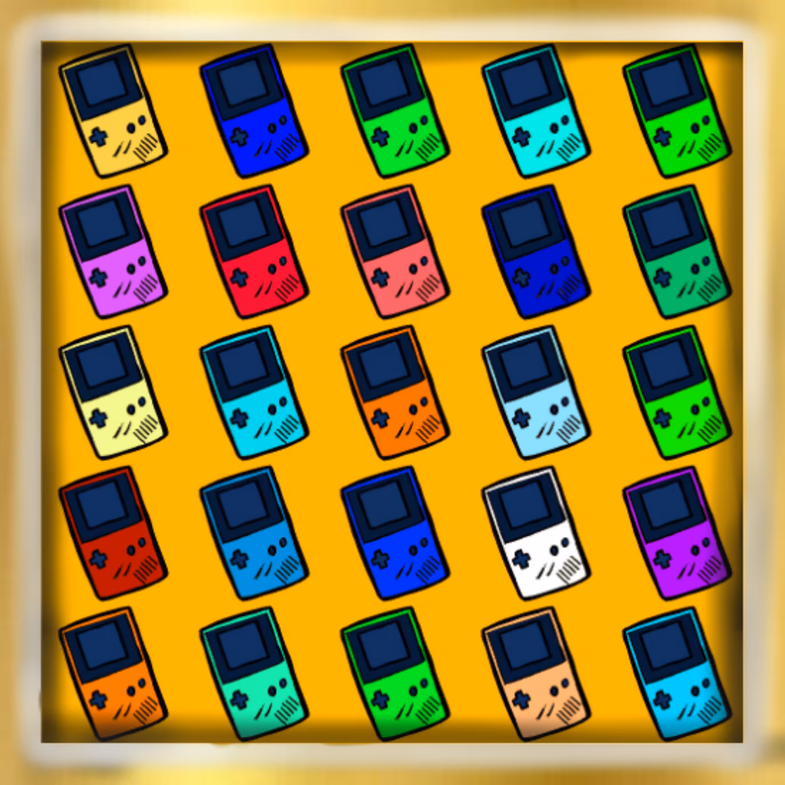 Handheld Game Collection Gold Frame