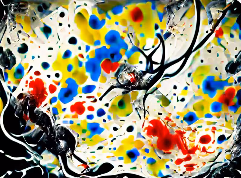 Abraham's First Works: Jackson Pollock paints drips