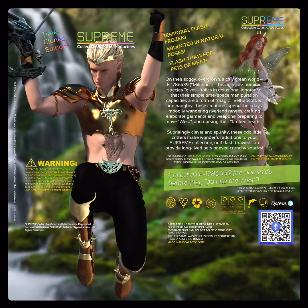 Galactic Abductees • Series 02 • Woodland Fae-Hominids of Milmion • #06 - Prince Galan Sylren Time-Cloned Edition® • Limited 100 PCS