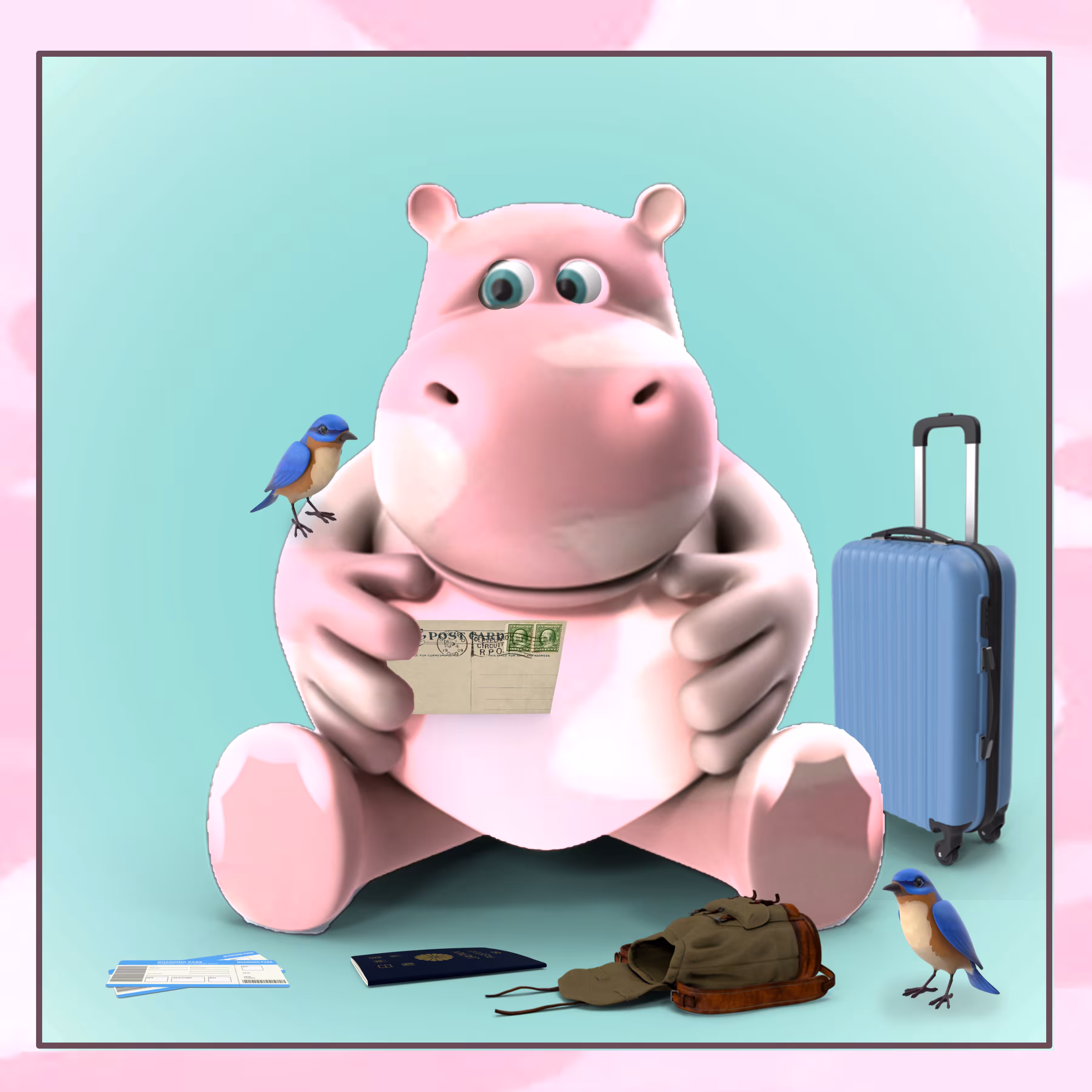 Pink Camo Hippo