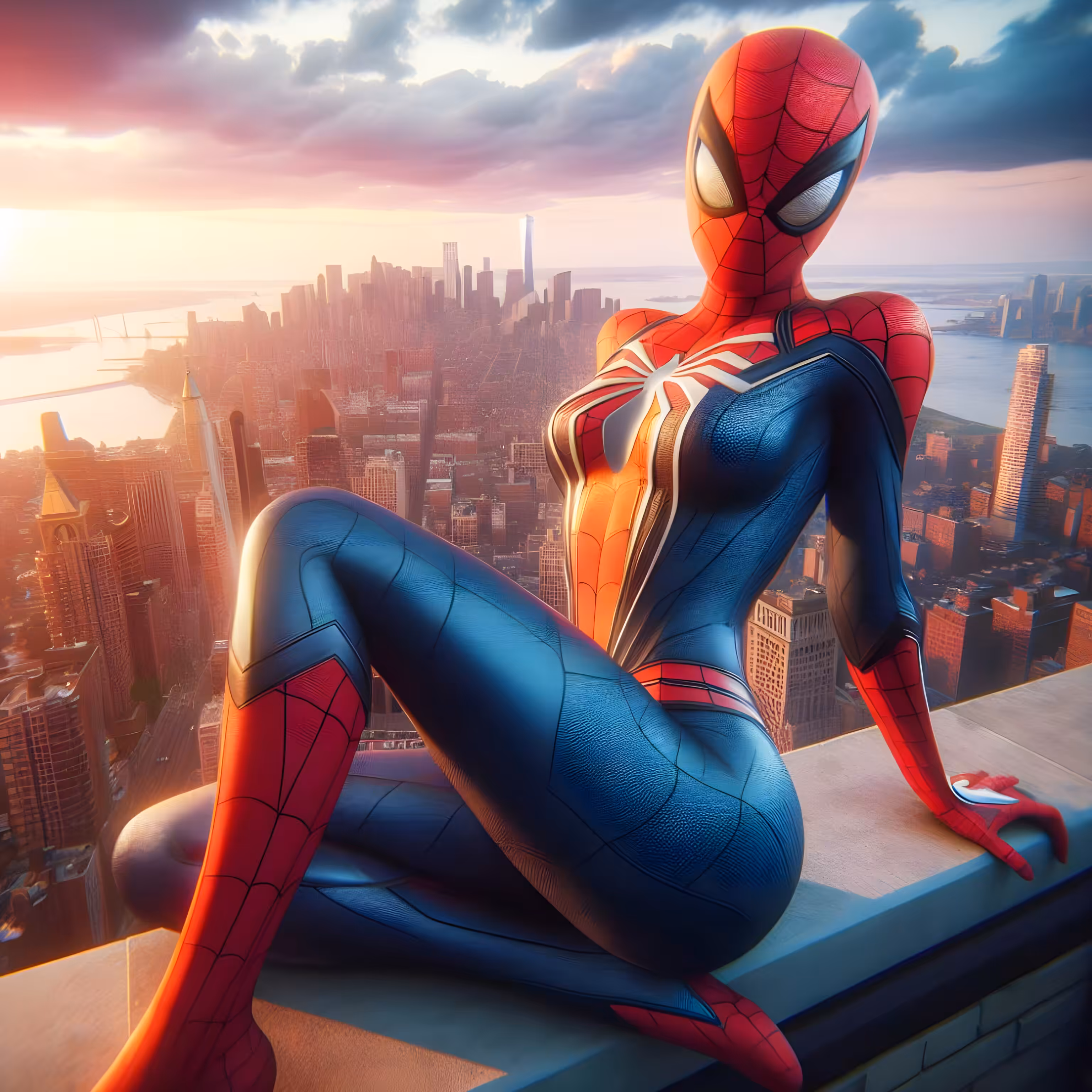 Spider Girl on the Roof