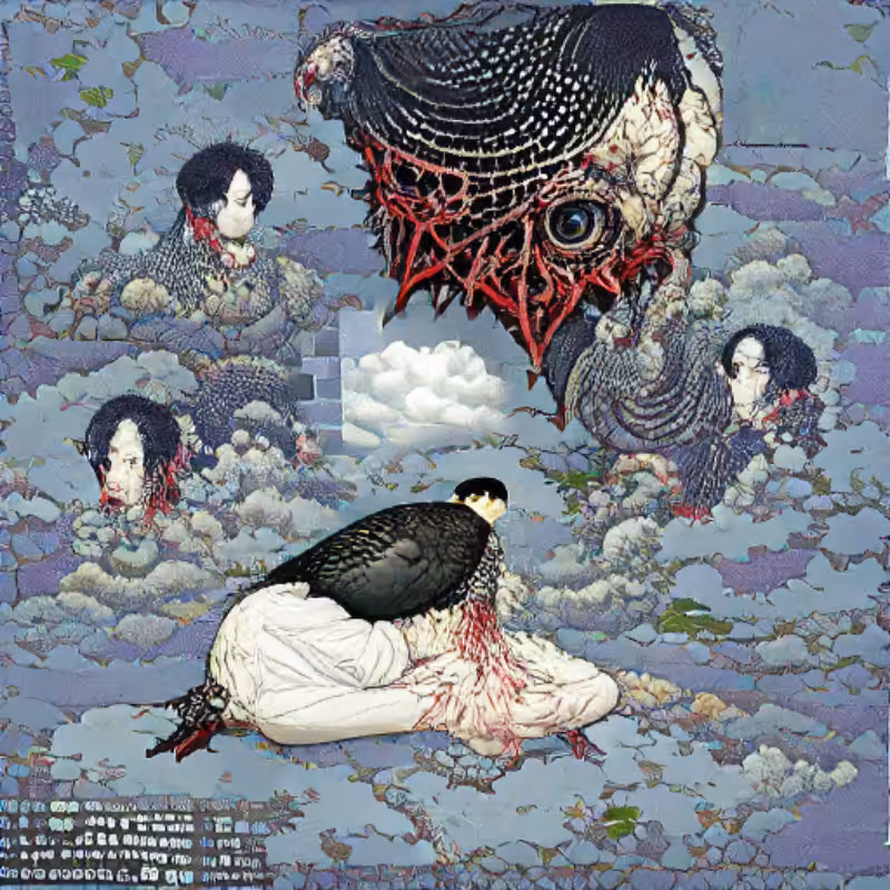Pigeon Sat on a Brain Reflecting Existence #45