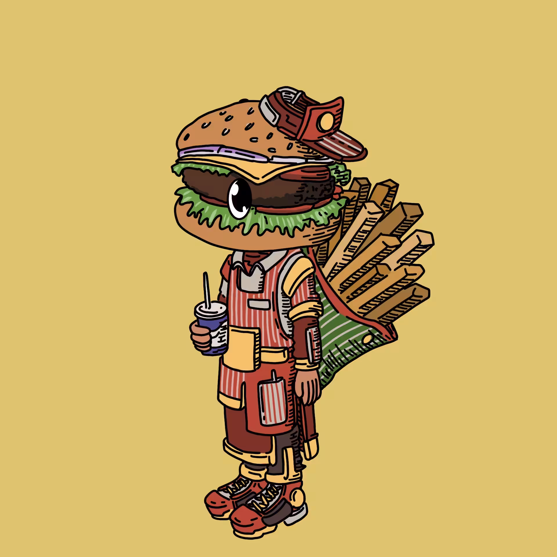 Fastfoodworker one eyed guy #00137