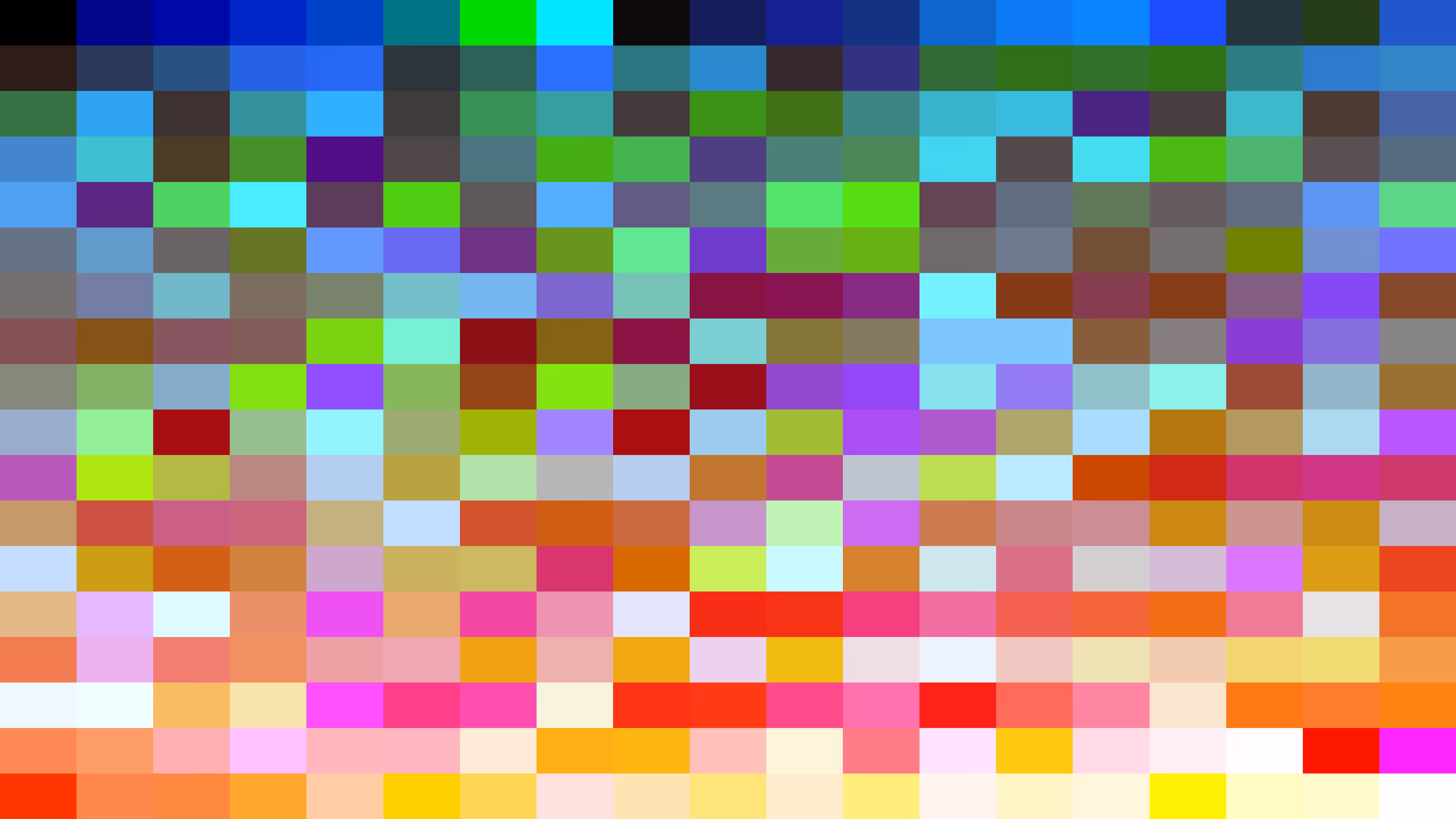 Tiny Miny 4K Art of HTML Color Names