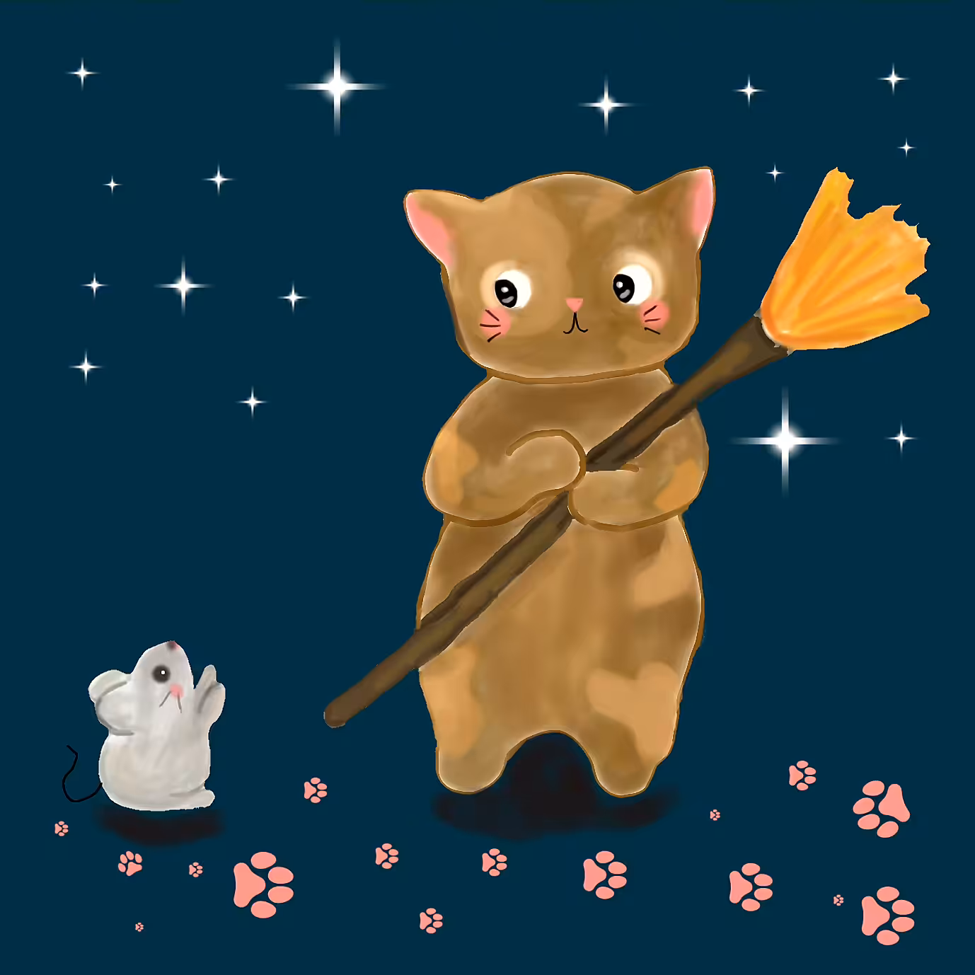 Kitty & cute mouse