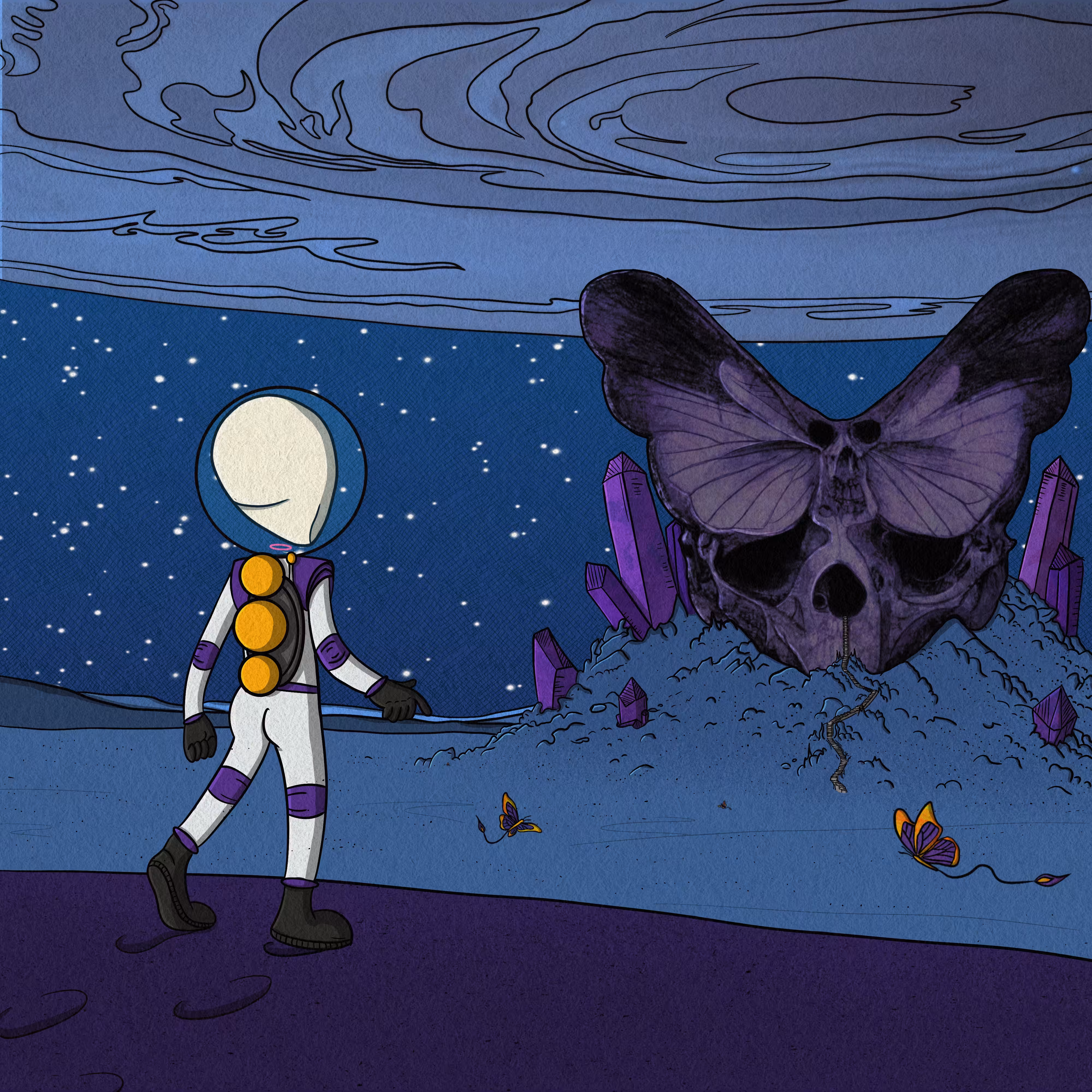 Space Lab x O.G. SPIRATOM - Butterfly Skullz 💀🦋 Collab