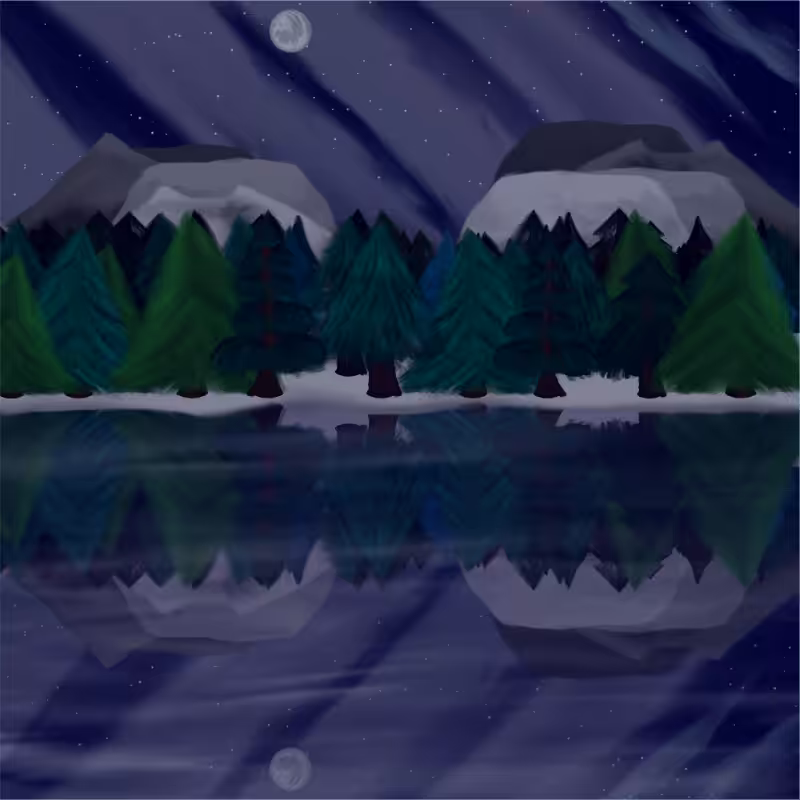 Moony Winter Lake #64