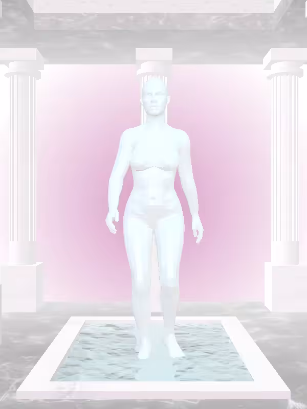HeavenComputer: The Fragmented Receding Light Blue Woman #2031