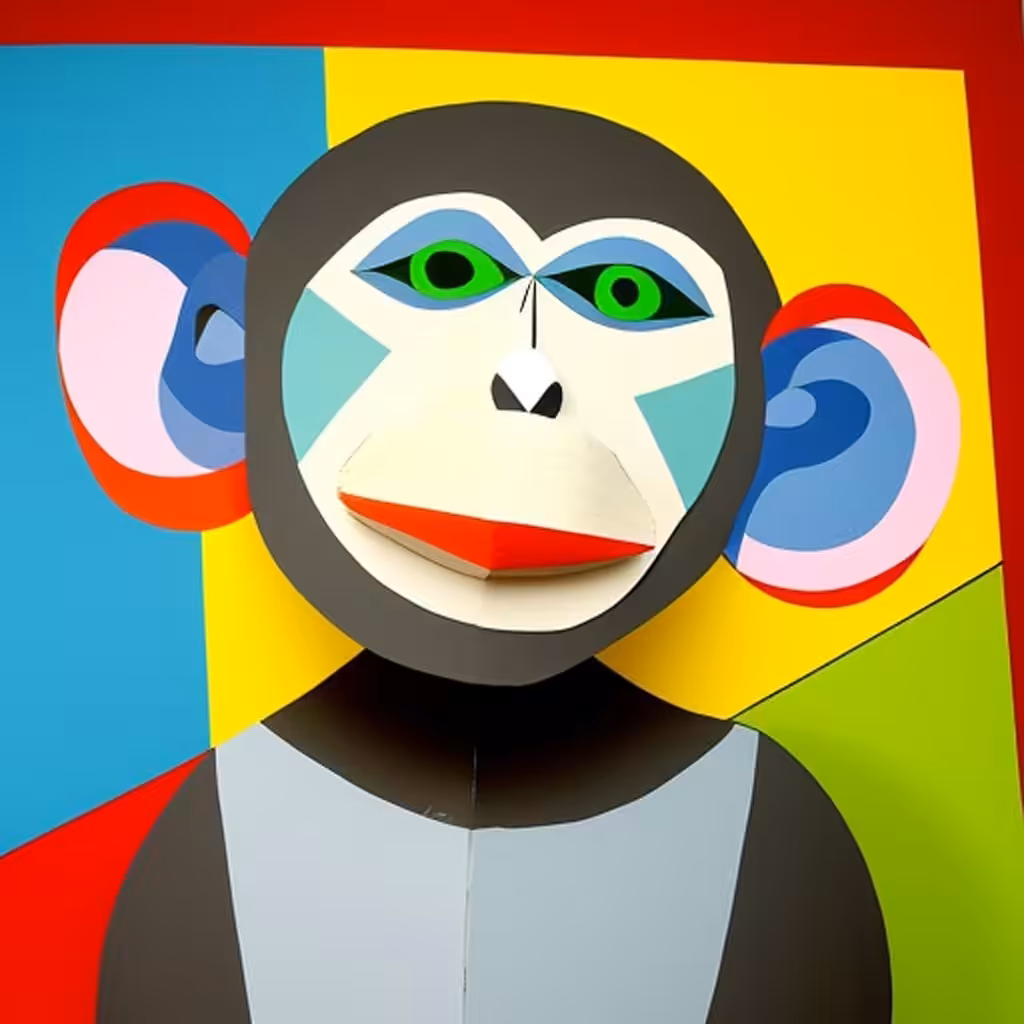 Cubist #103 (Monkey #2)