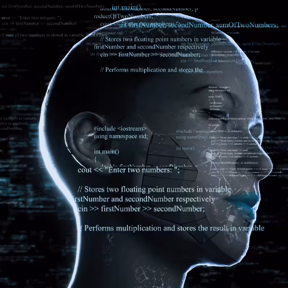 Futuristic Digital Girl in Cyber Space