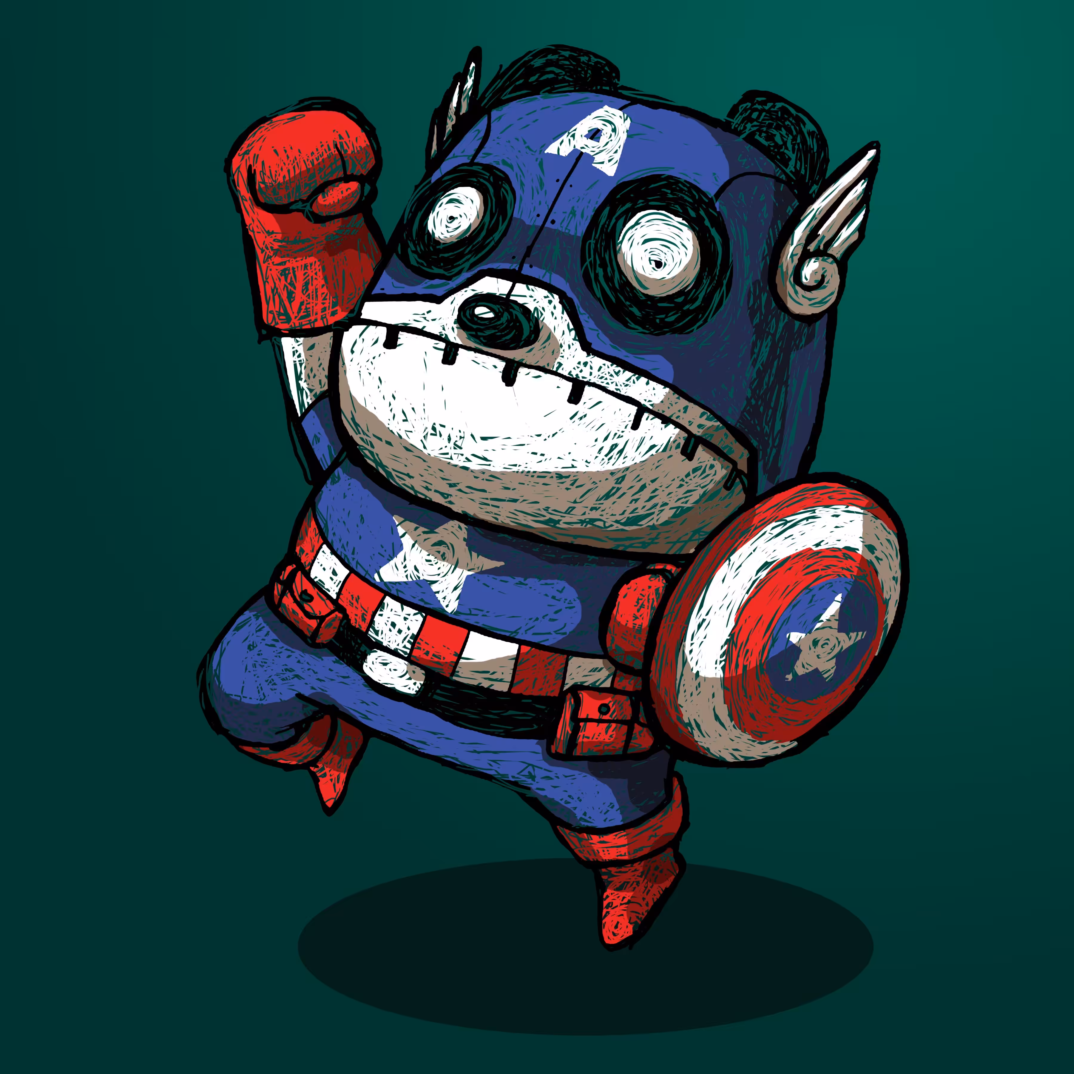 Papado in Captain America costume2
