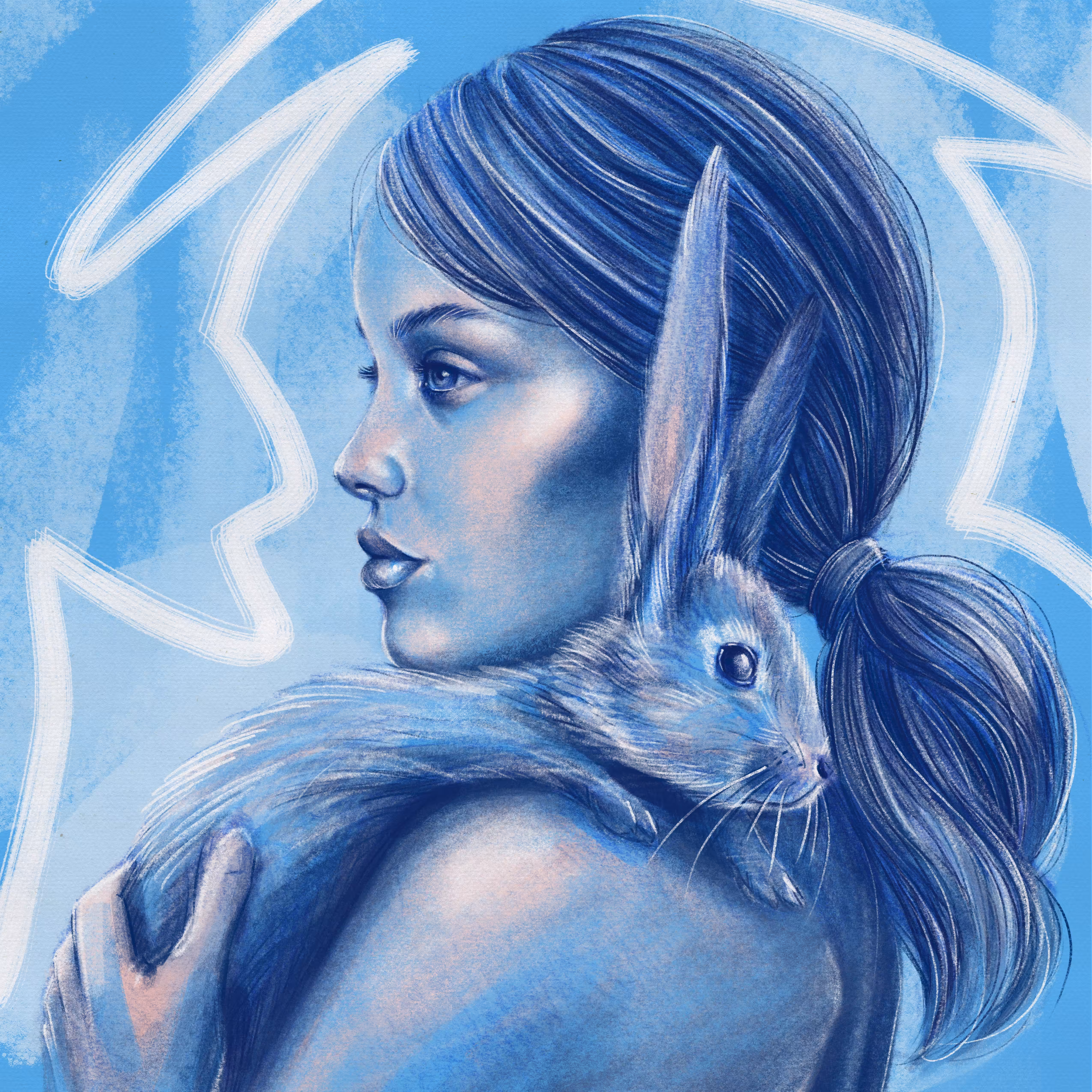 BLUE Rabbit of Peace