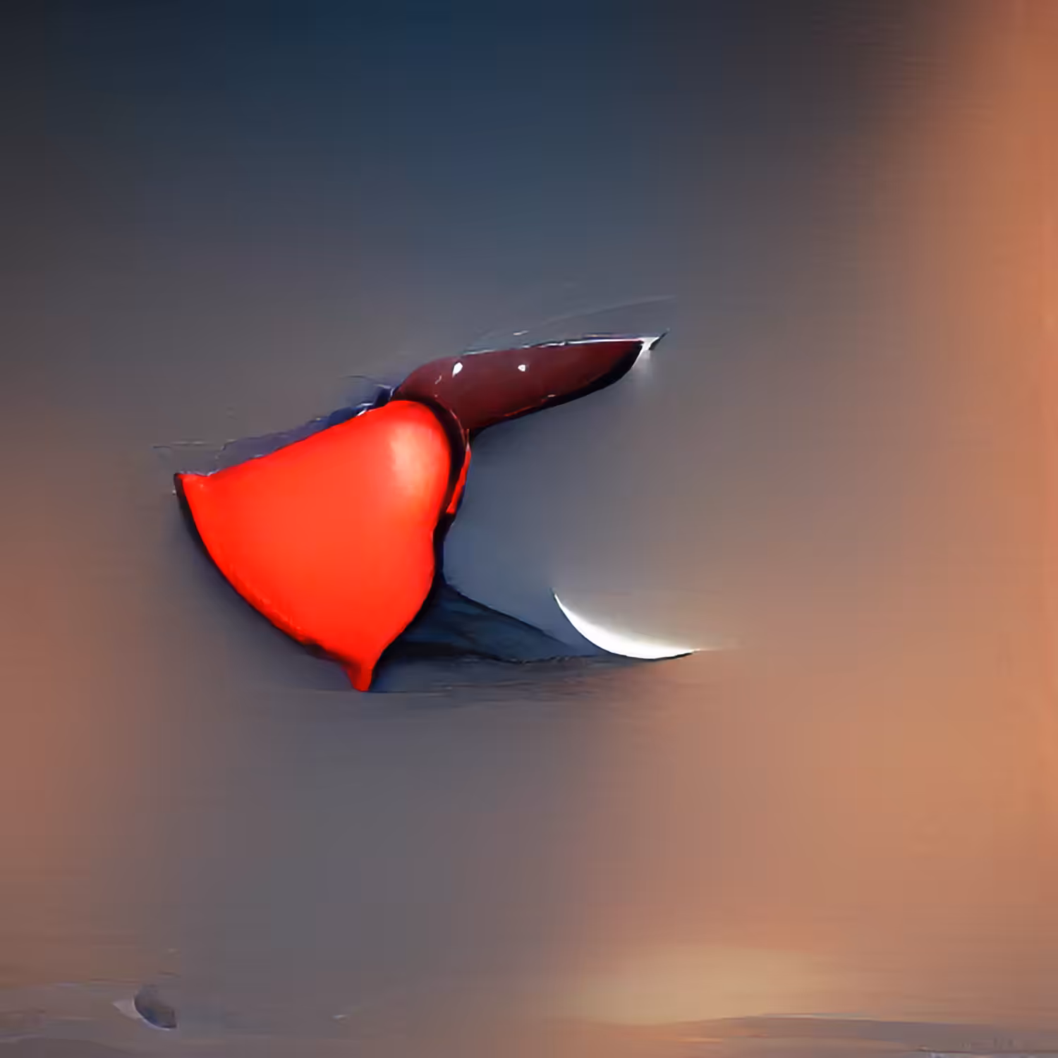 The bloody heart stabbed on the eclipsed moon