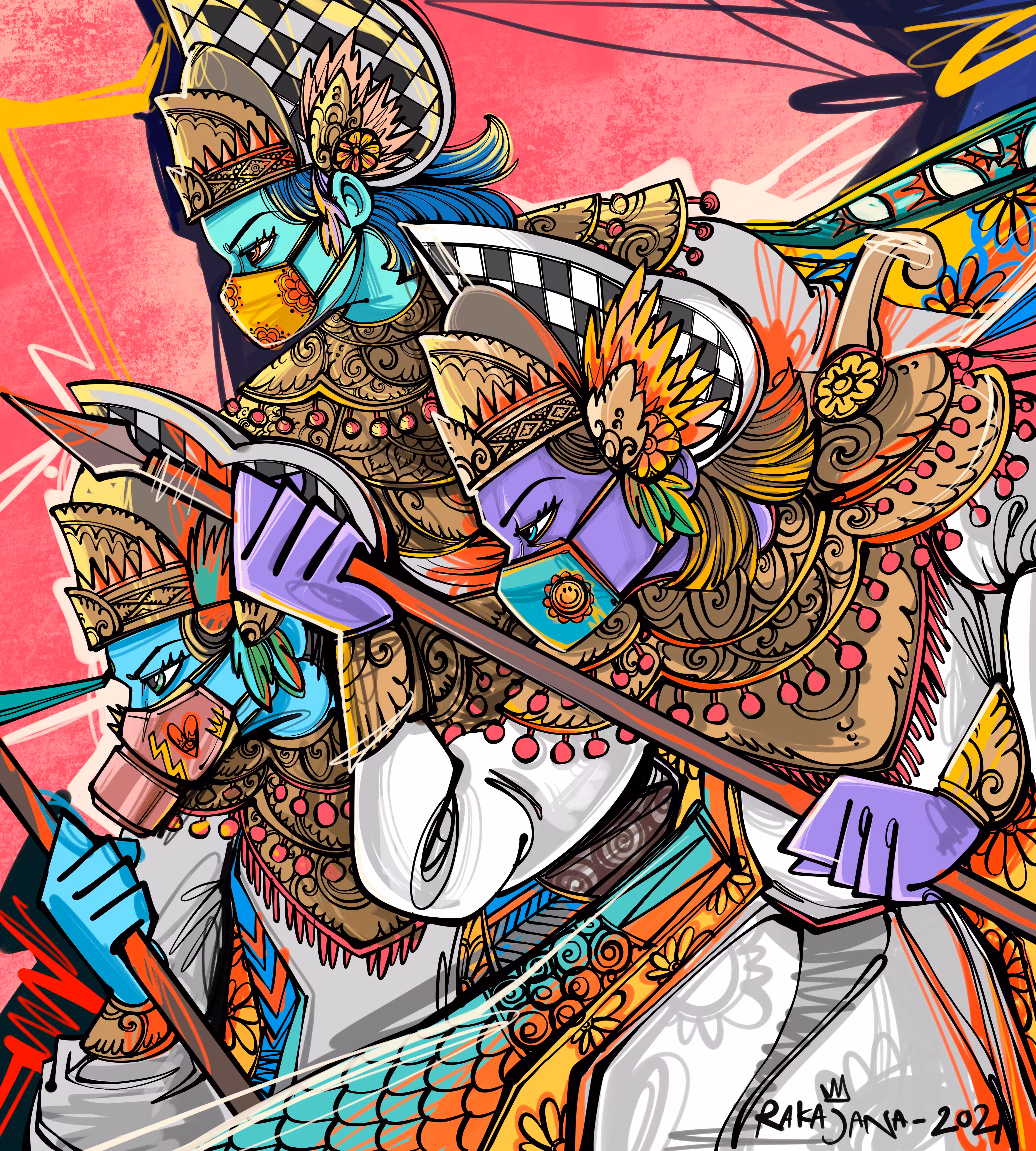 3 Balinese Warrior