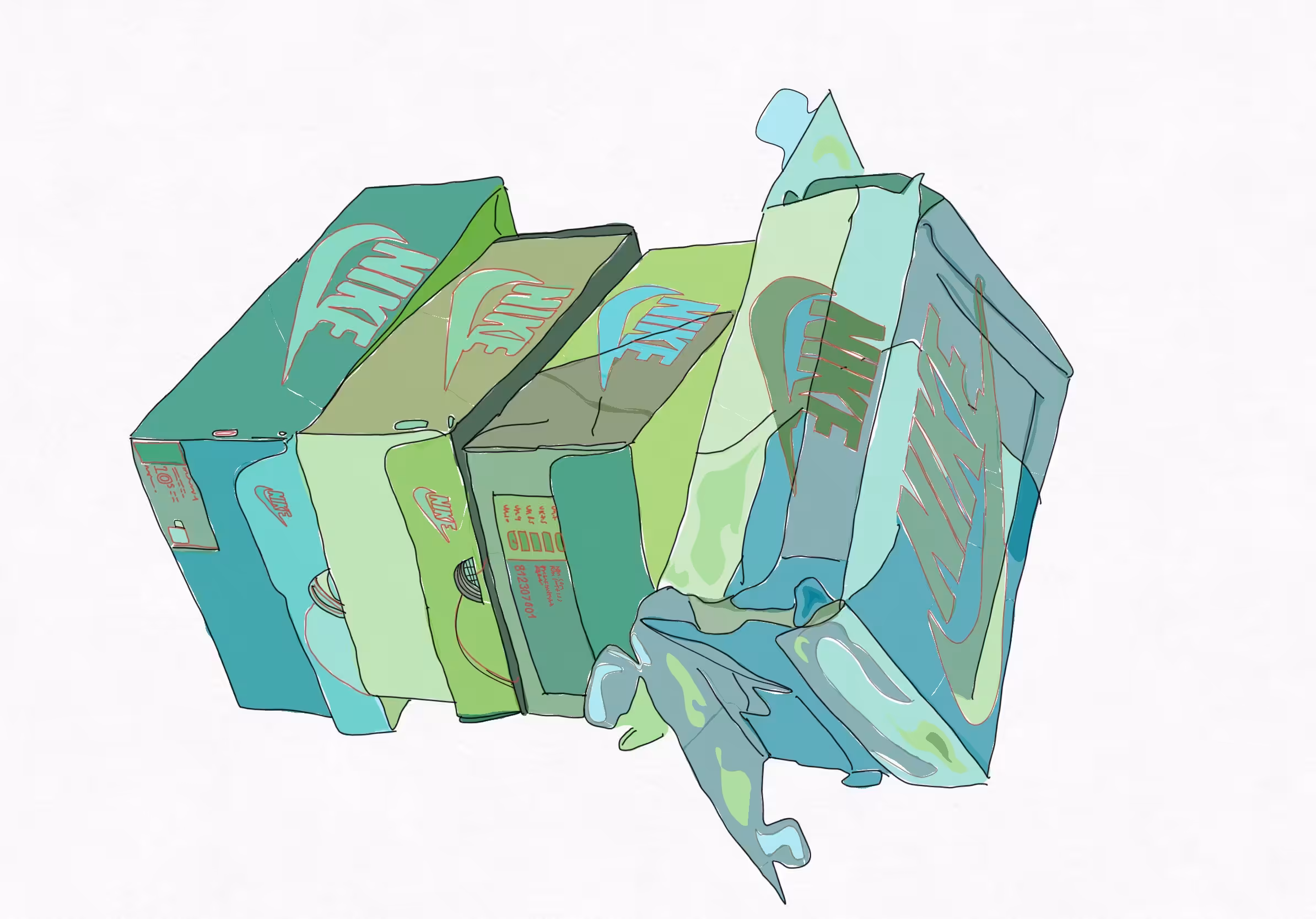 box collection green 