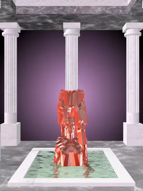 HeavenComputer: The Fragmented Phone Calling Bright Red Woman #3581