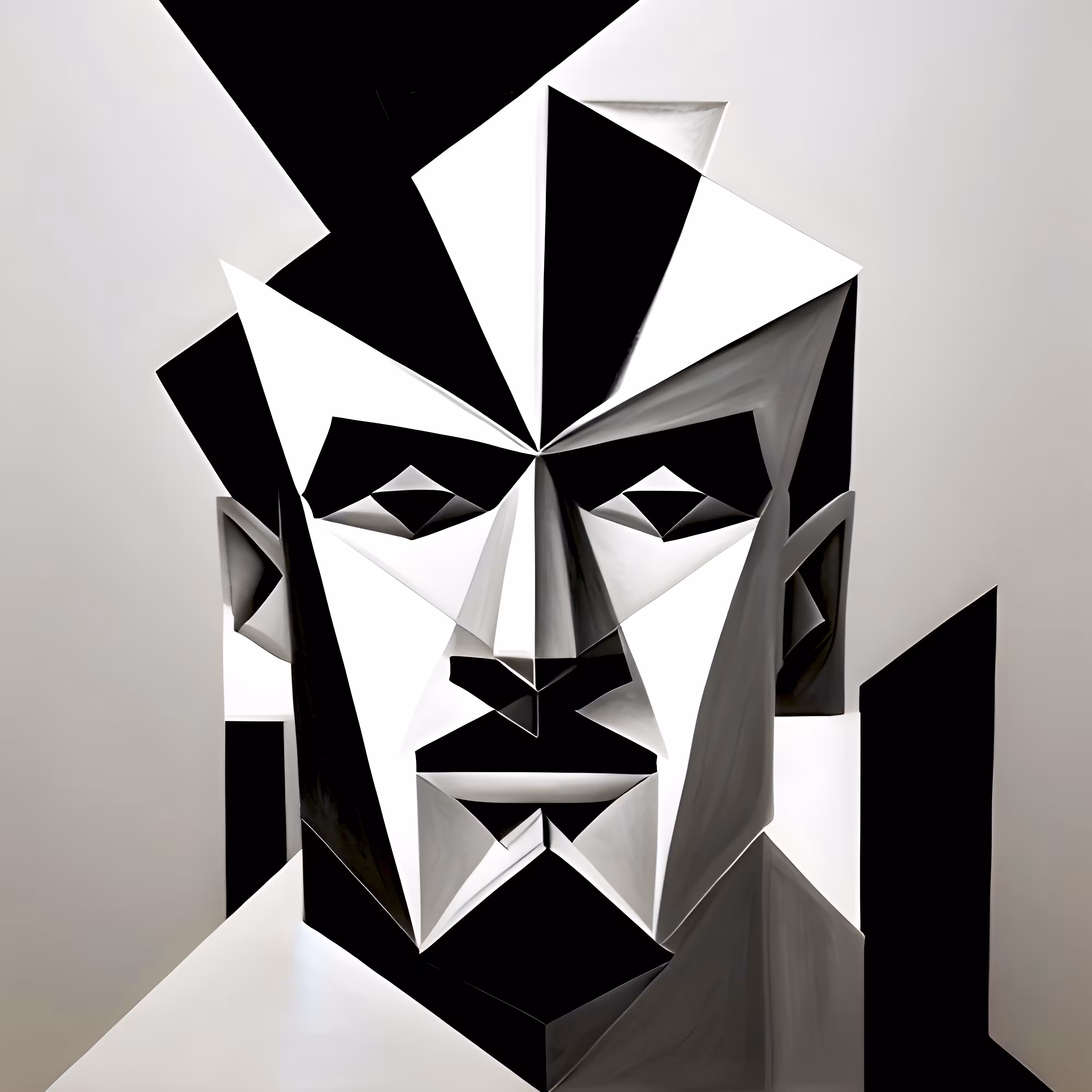 Abstract Masculinity: Geometric Echoes in Ai Charcoal