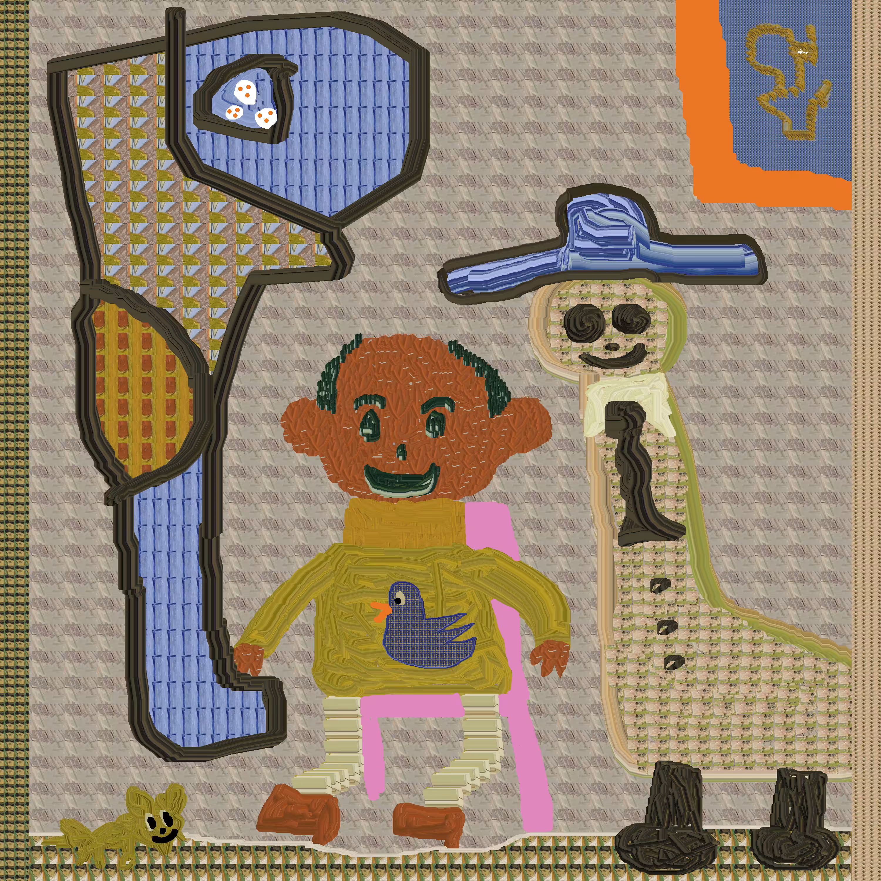 collage pieces of mental cuts: A poem about the sad happiness of going to the barber and executioners who never like to eat pudding.