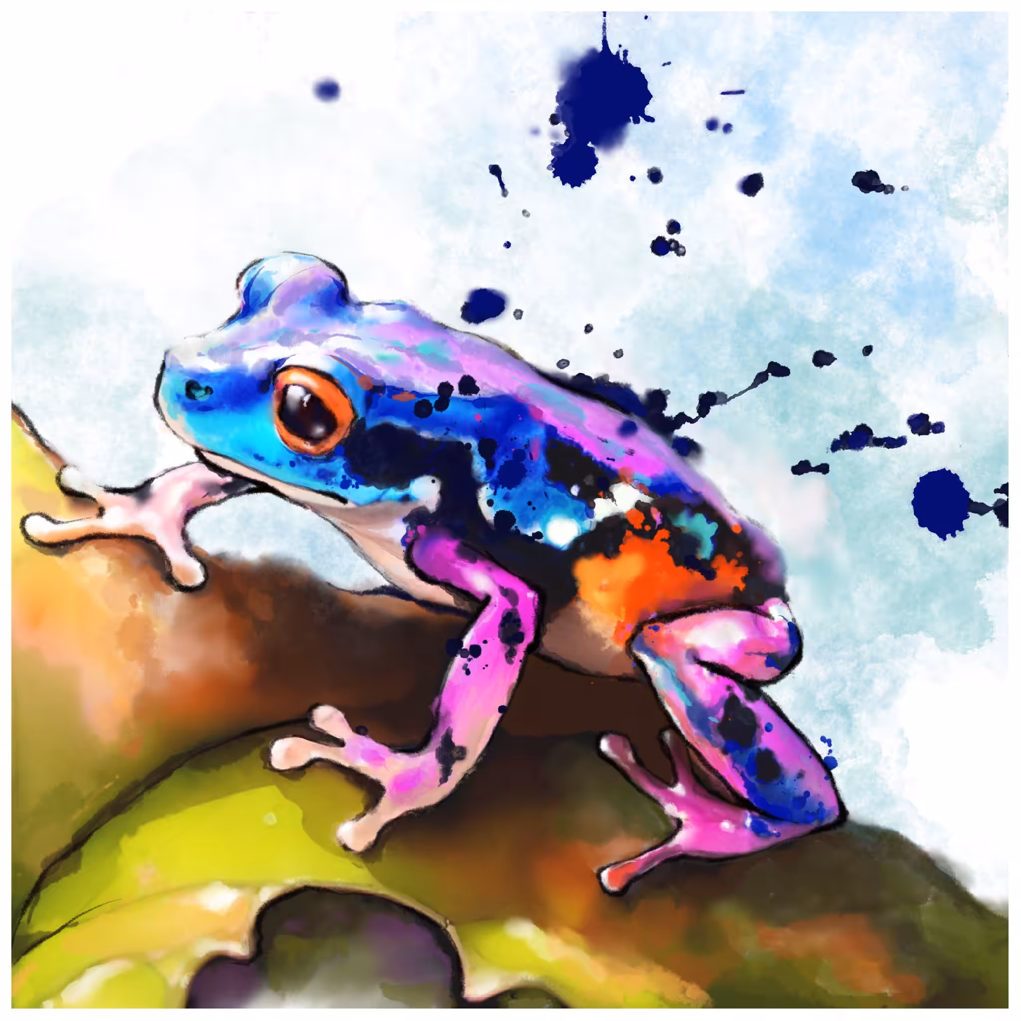 Poisonous ☠️ colourful frog #05