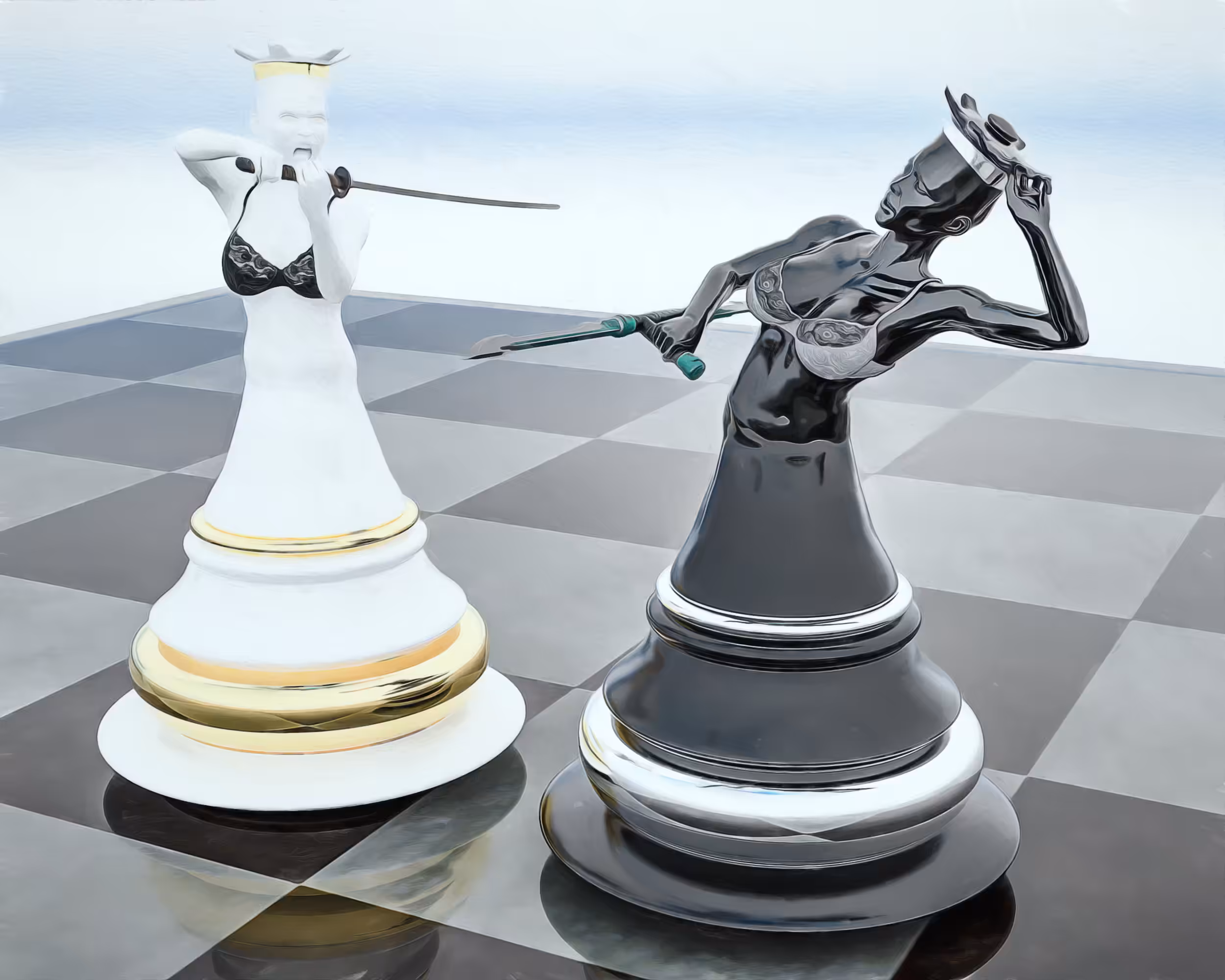 Chess Play - Queens Fight - The End