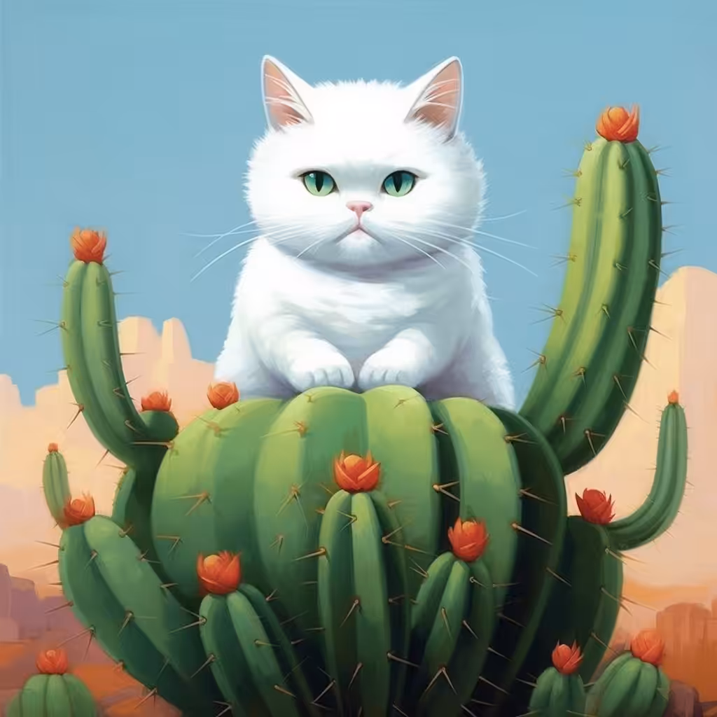 Cat in cacti