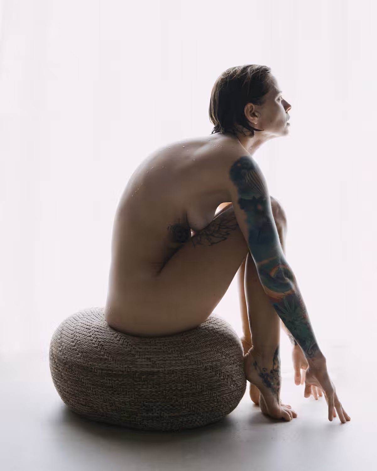 Punk nude art self-portrait