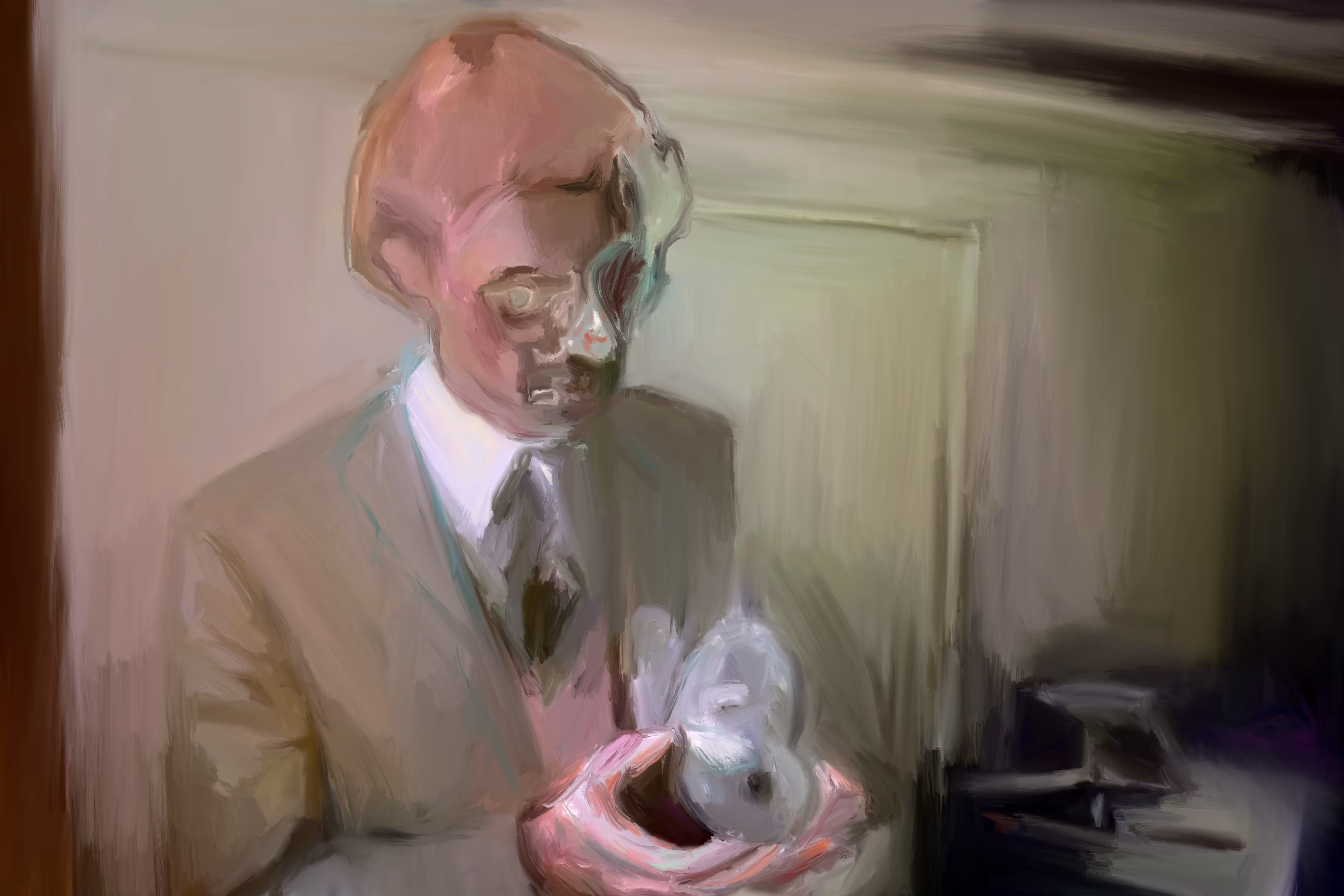Man with a Mini CD case in his hand