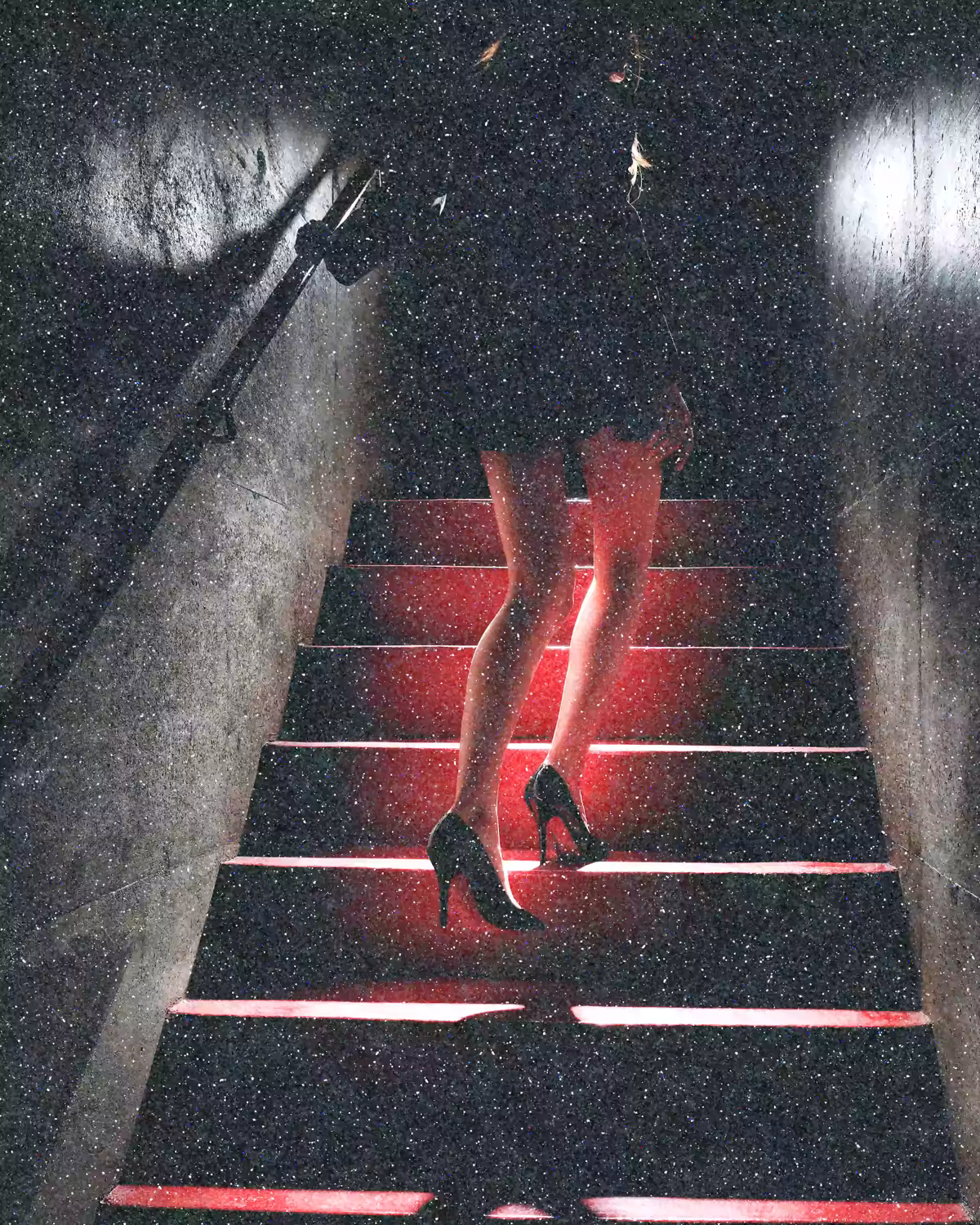 'GIRL ON THE RED STEPS' DIAMOND DUST DIGITAL #1/1