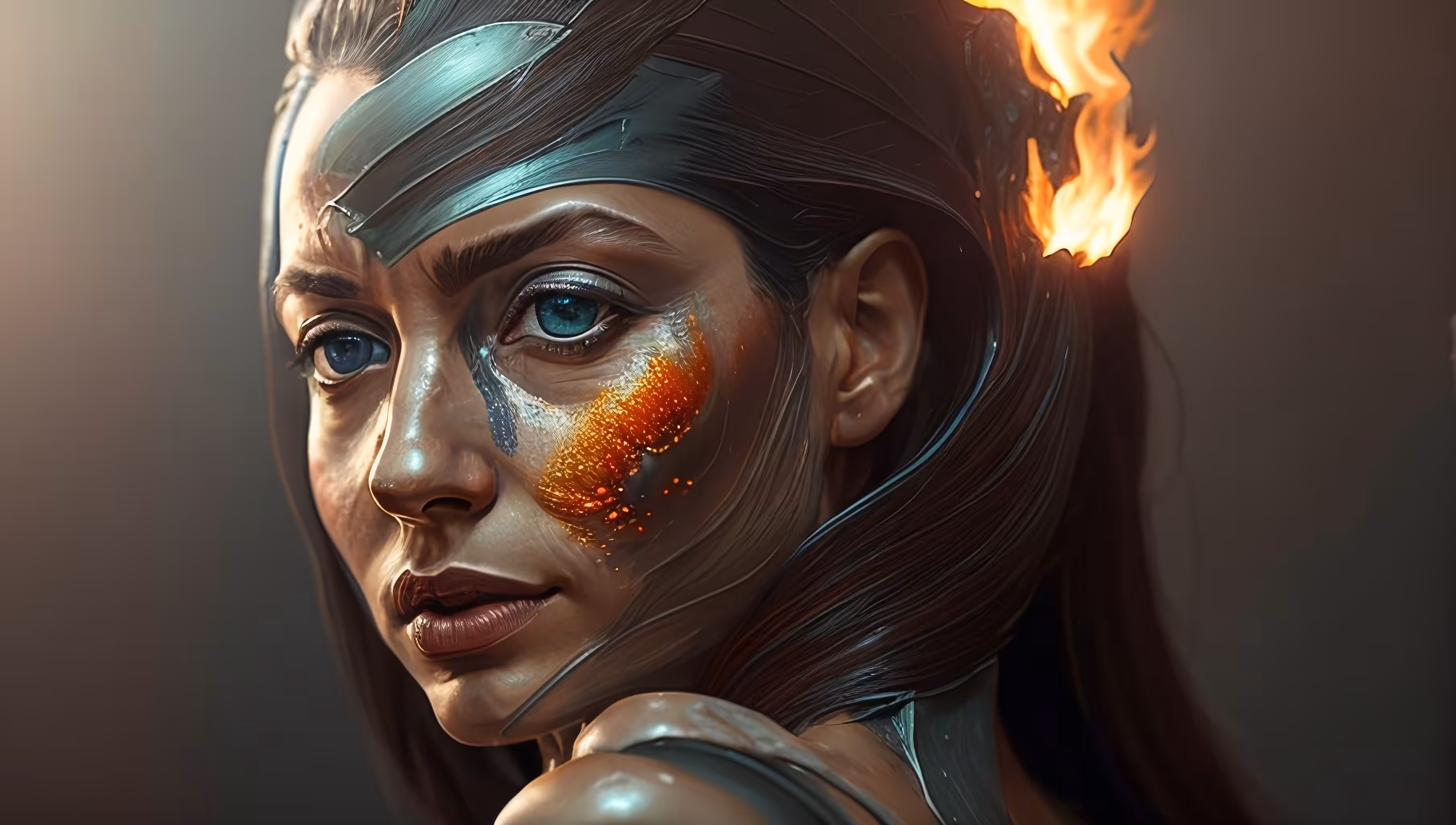 acrylic on fire