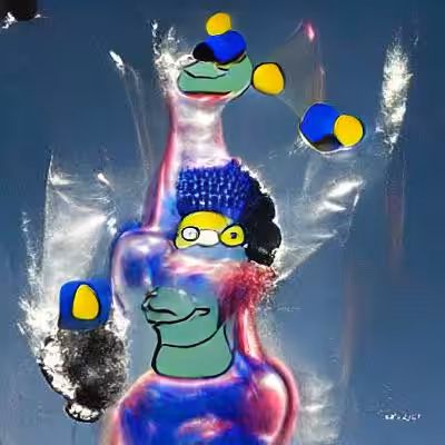Marge Simpson as Pepe the Frog on Ketamine