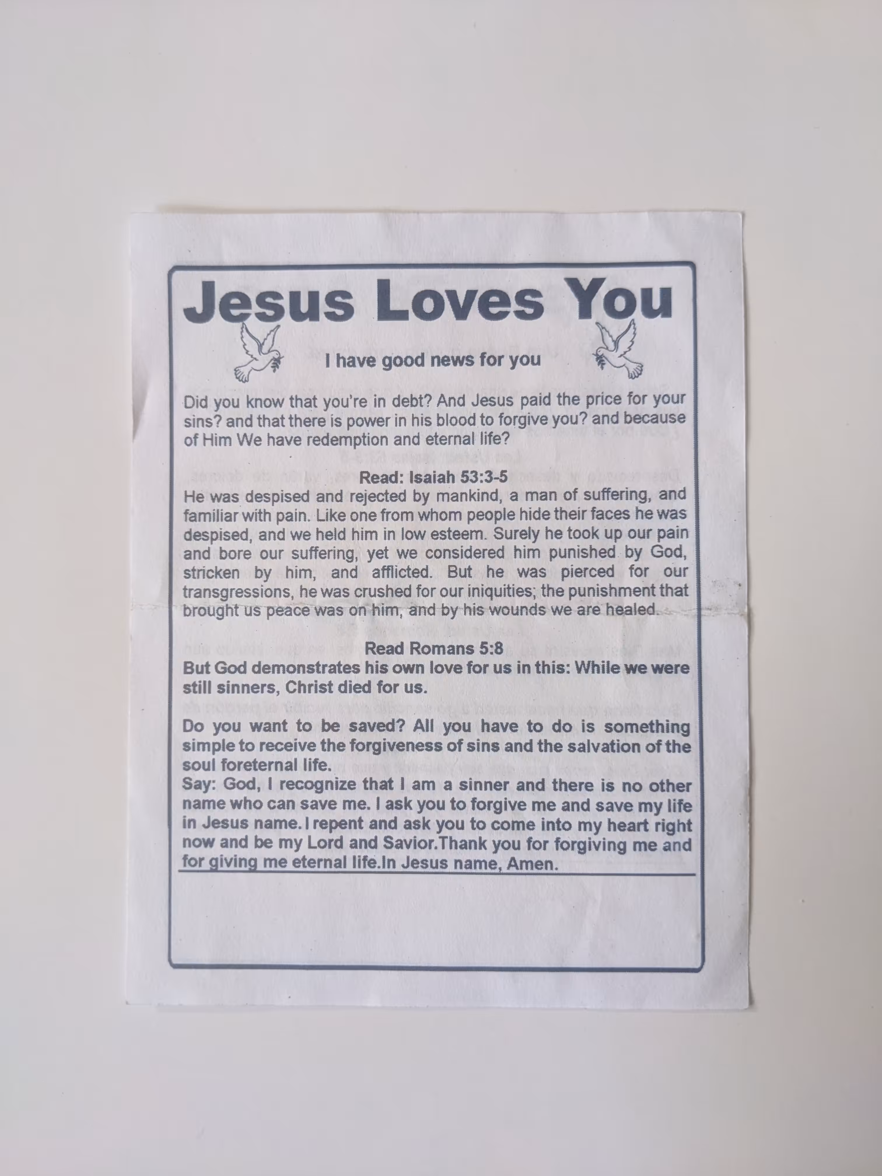 Subway Jesus Pamphlets: Jesus Loves You