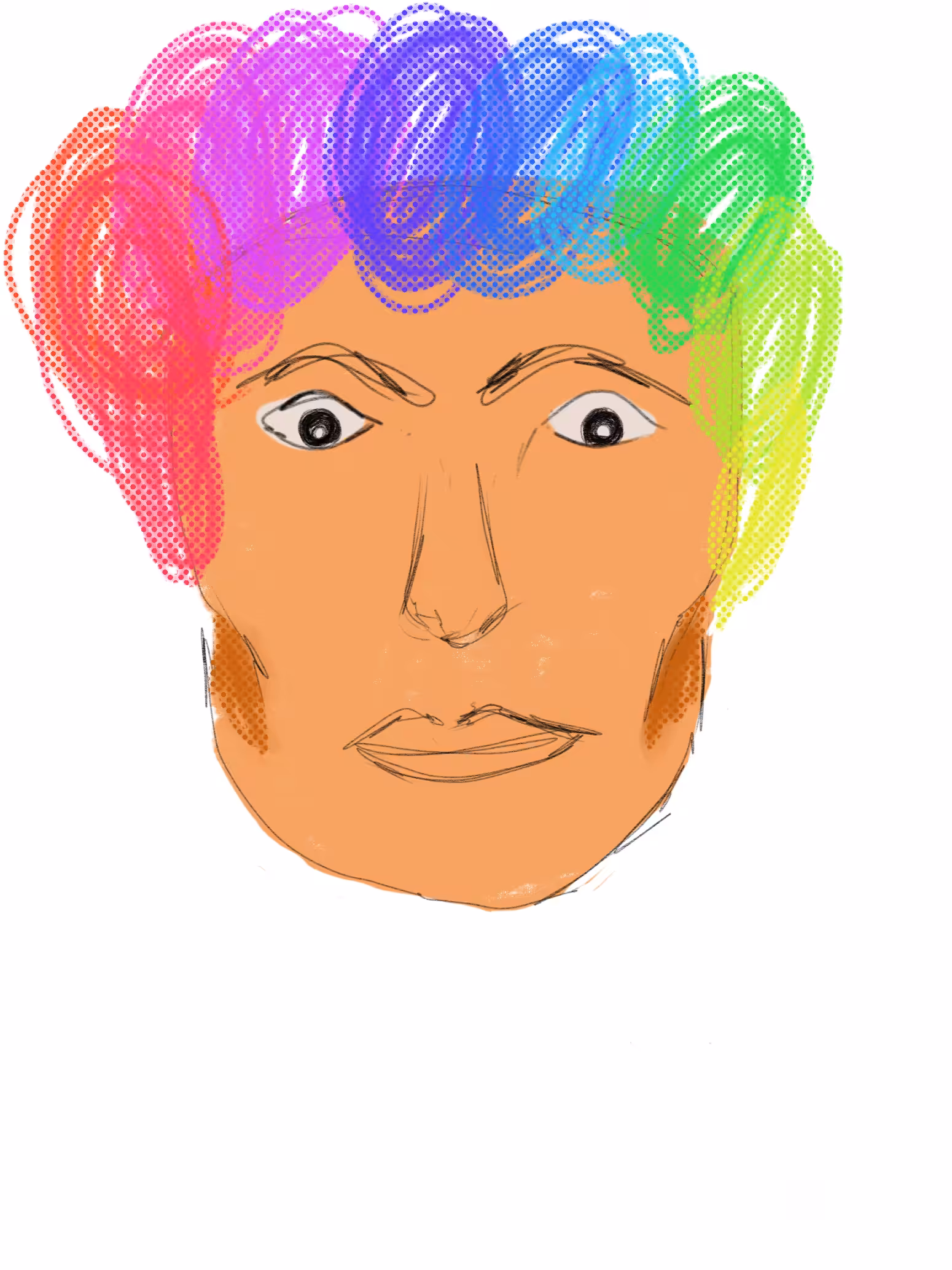 // RICHARD WITH RAINBOW AFRO //