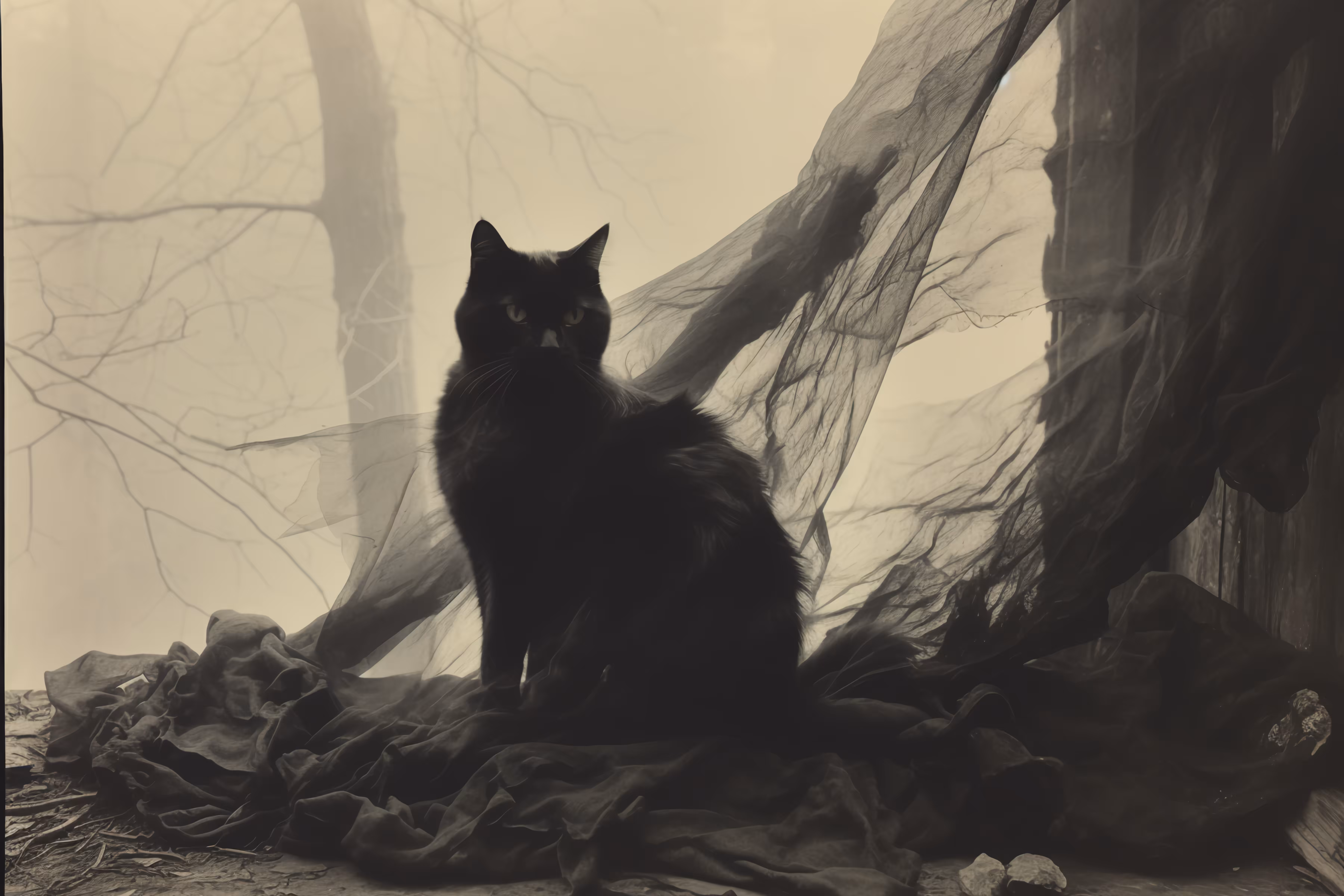 Diaphanous Black Cat