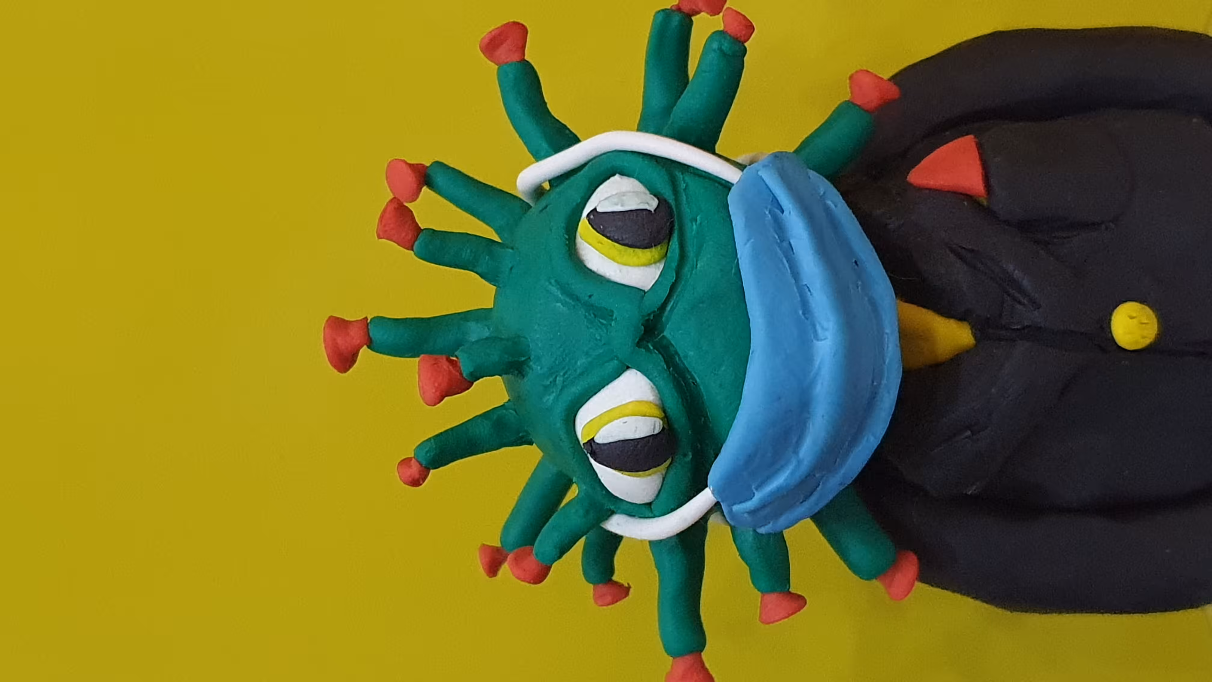 #33 Clay Collectible Omicron Virus with Mask