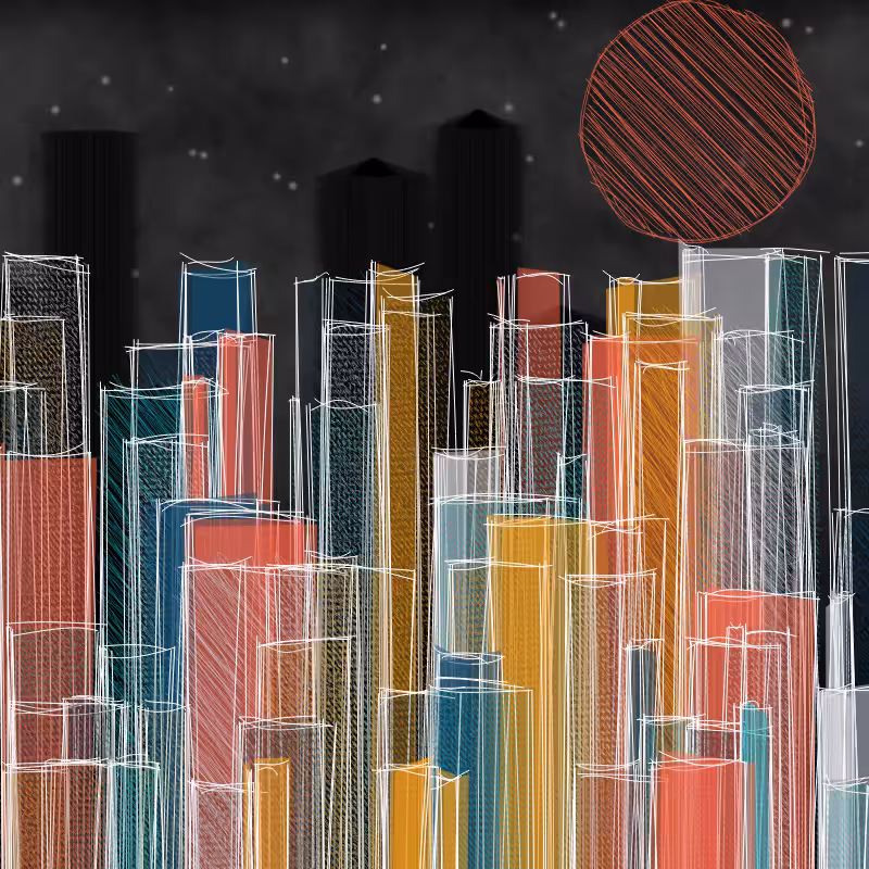 hastily-drawn cityscape sketch #55