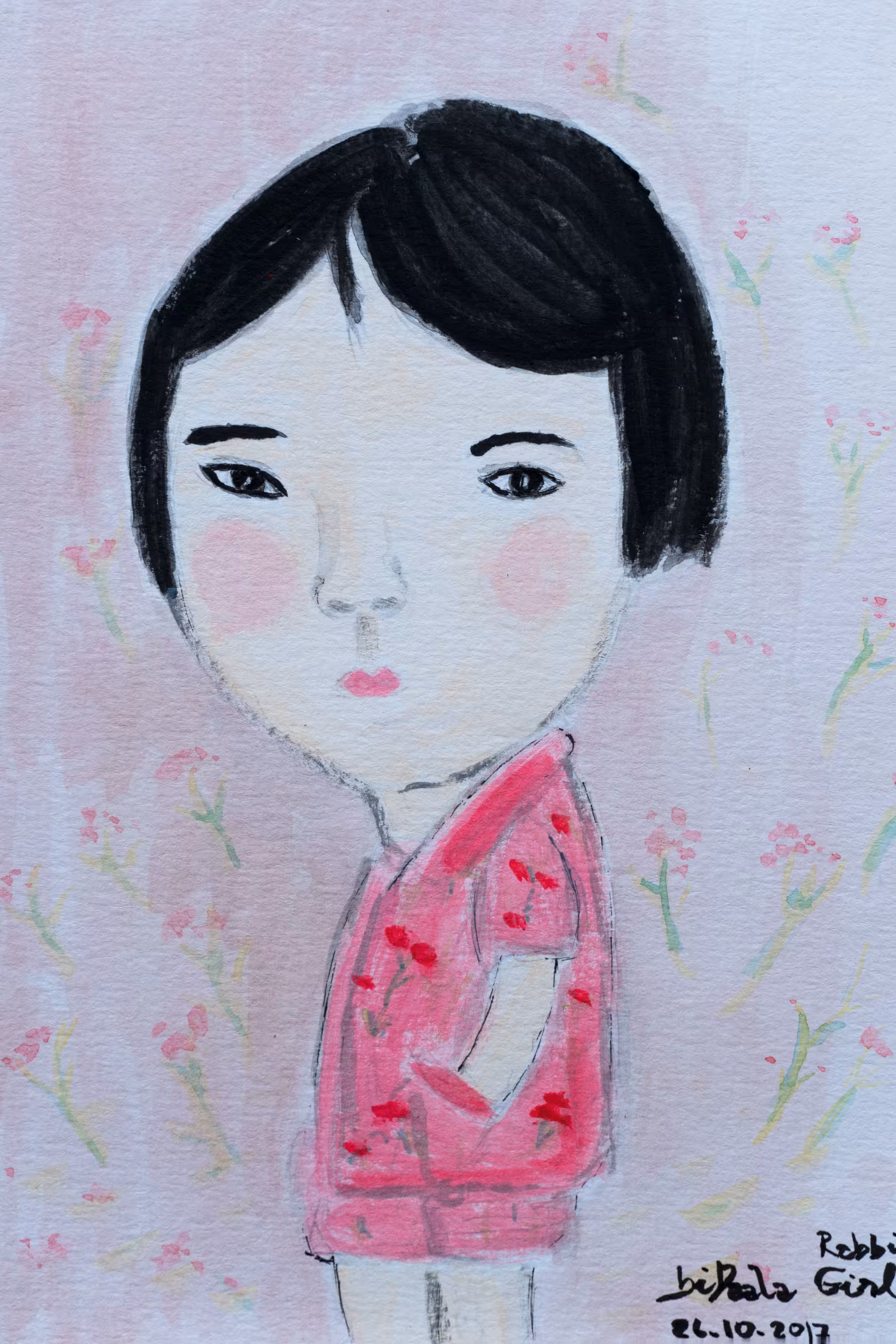 Rabbit girl drawing